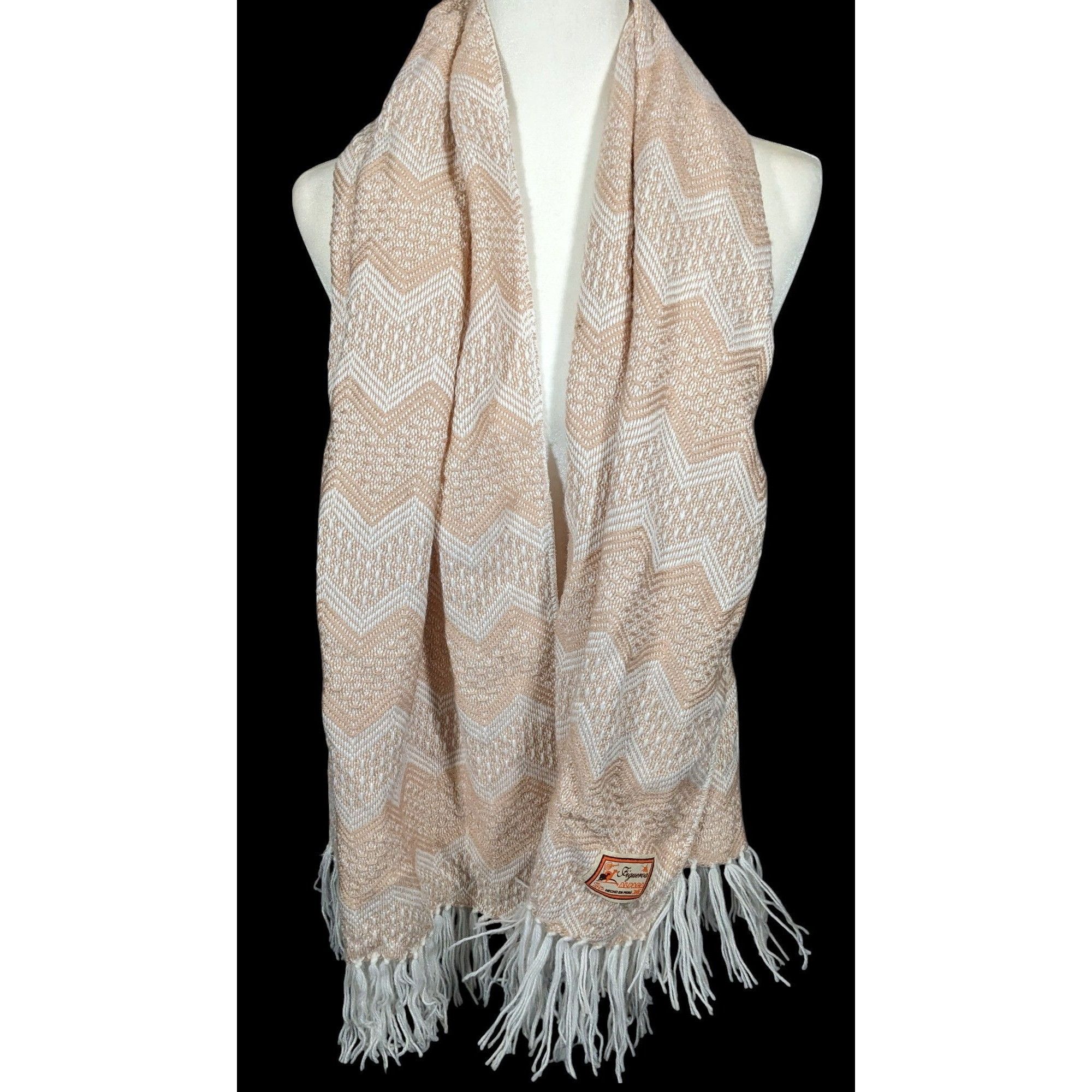 Other Figueroa Genuine Alpaca Peruvian Cream Chevron Scarf Size ONE SIZE - 3 Thumbnail