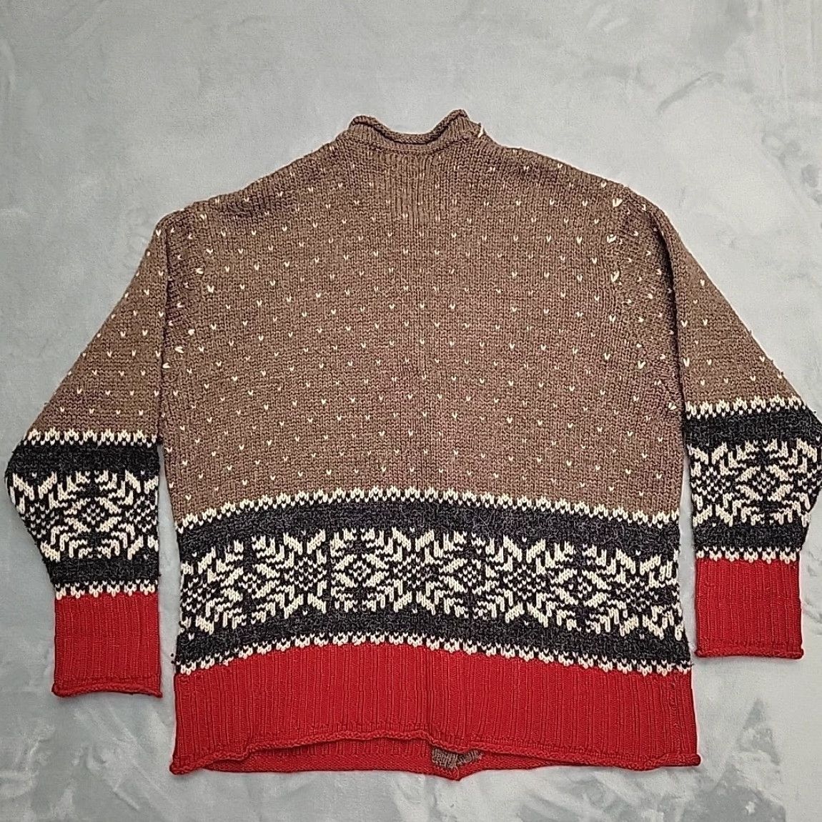 Eddie Bauer VINTAGE Eddie Bauer Cardigan Sweater Women XL Brown Fair Isle Wool Alpaca Nordic Classic Pattern Button Closure Knit Pullover Casual Women Size XL / US 12-14 / IT 48-50 - 7 Thumbnail
