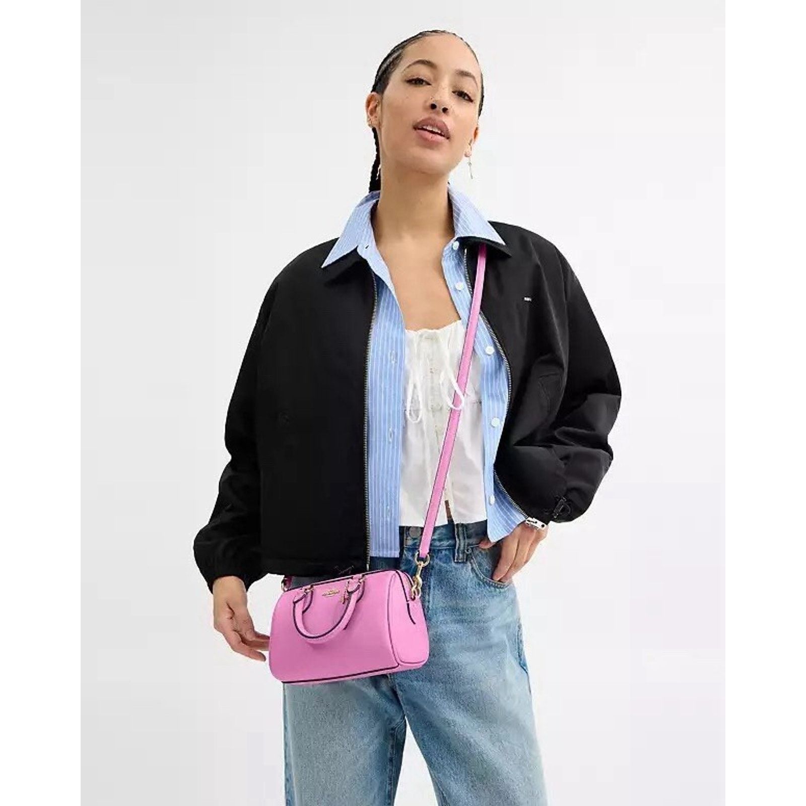 Coach NWT Coach Mini Rowan Crossbody Bag Leather CV404 IM/fuchsia Size ONE SIZE - 14 Thumbnail