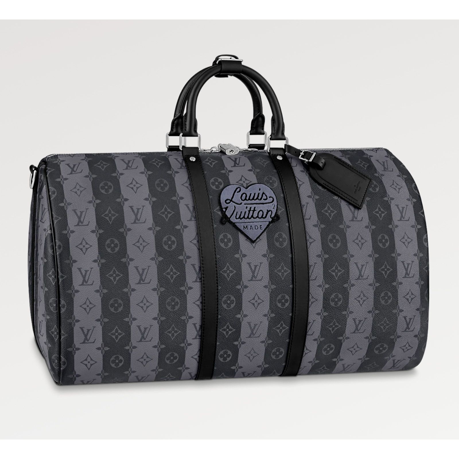Louis Vuitton Louis Vuitton Keepall Black Stripe Monogram Heart Travel Bag Size ONE SIZE - 3 Thumbnail