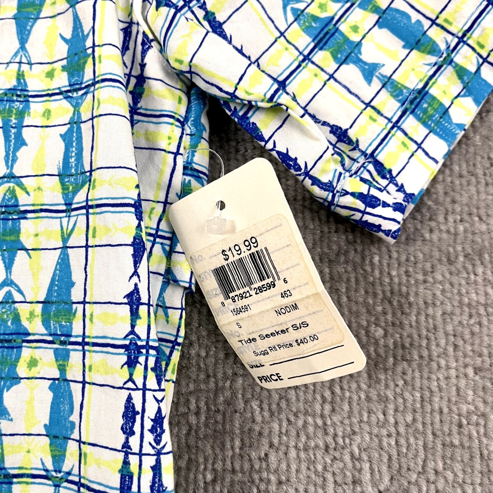 Vintage COLUMBIA Shirt Mens Small White Blue Yellow PFG Fishing Button Up Short Sleeve Size US S / EU 44-46 / 1 - 2 Thumbnail