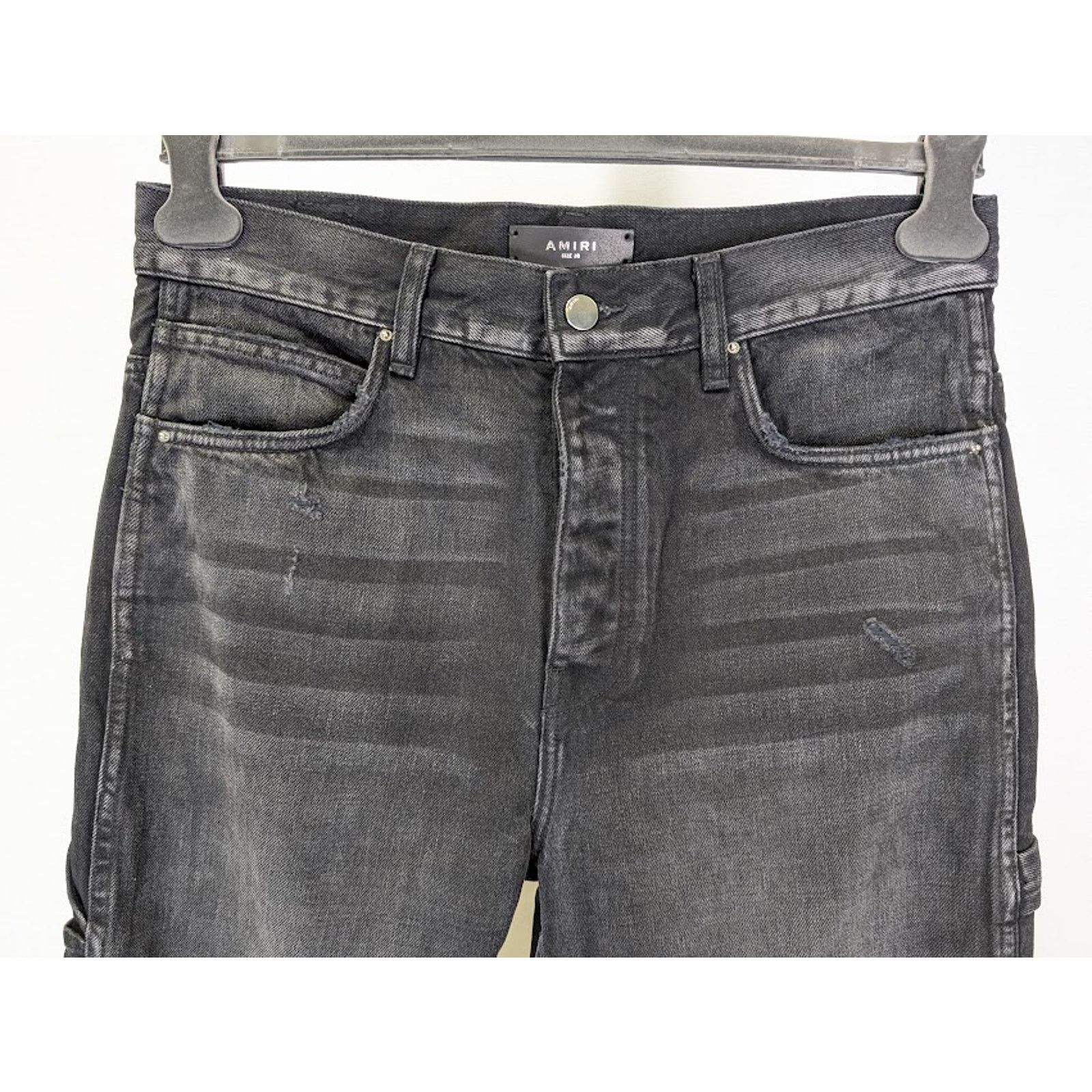 Amiri o1rshd1 Stack Workman Jeans in Aged Black Size US 32 / EU 48 - 11 Thumbnail