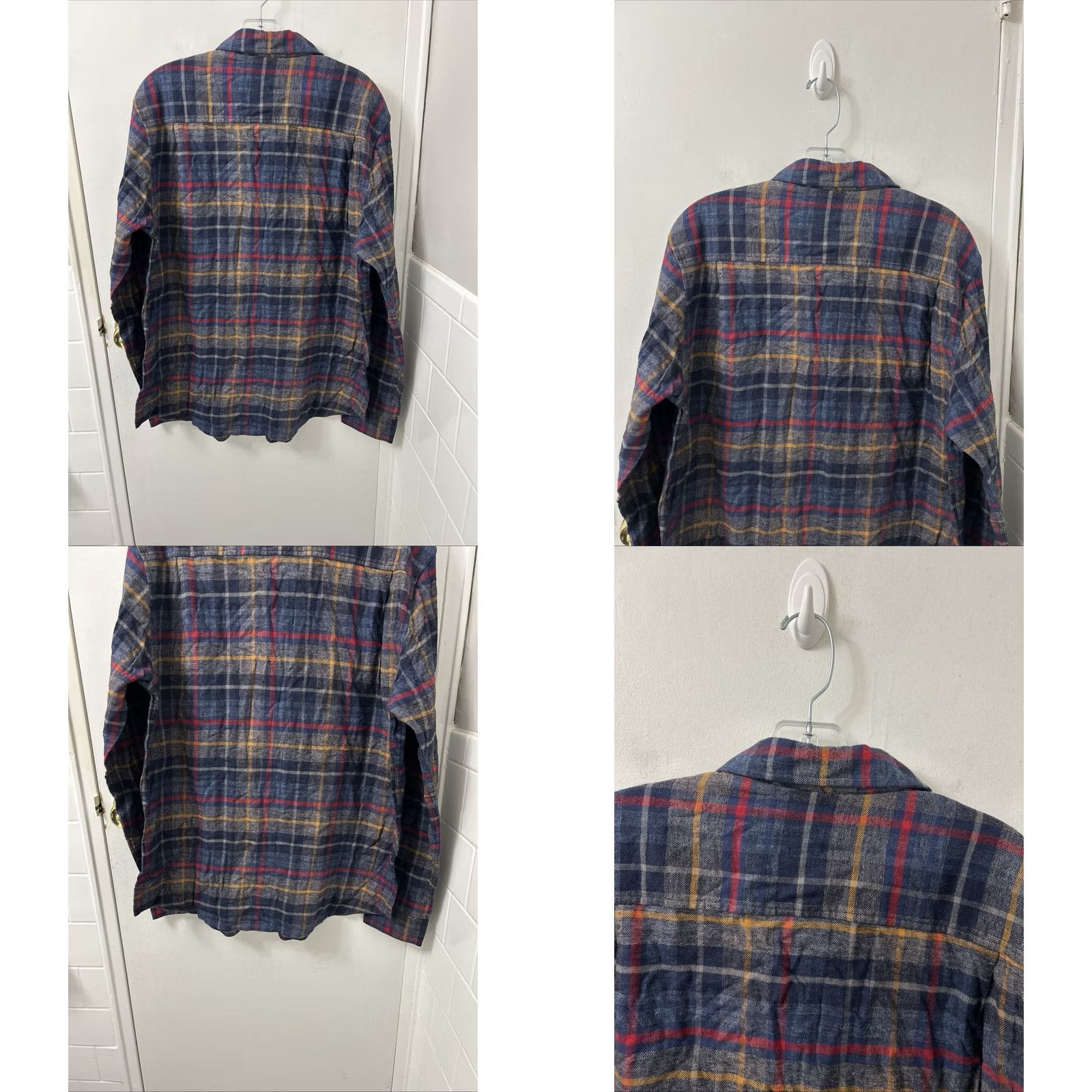 Weatherproof Weatherproof Vintage Button-Down Shirt Mens L Mood Indigo Blue Plaid NWT Size US L / EU 52-54 / 3 - 8 Thumbnail