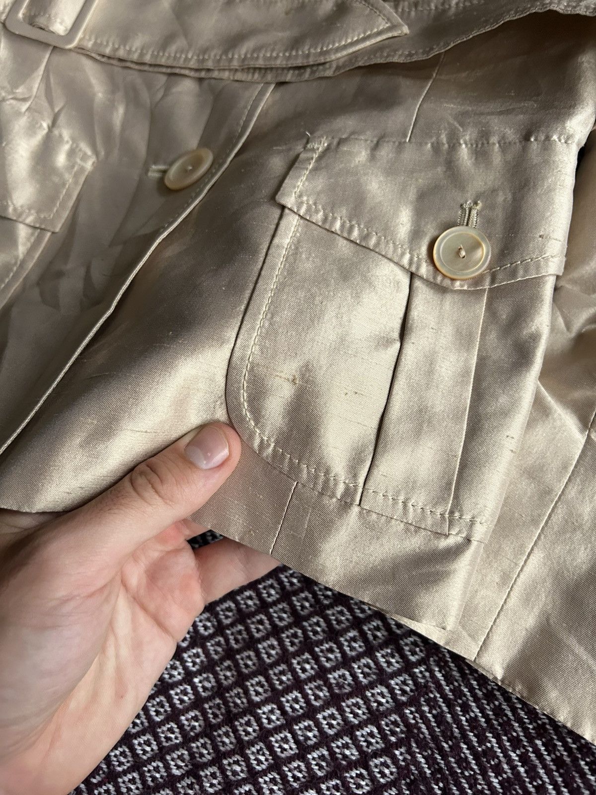Max Mara Vintage Max Mara Women Solid Jacket Lining Viscosa / Cupro Size M / US 6-8 / IT 42-44 - 6 Thumbnail