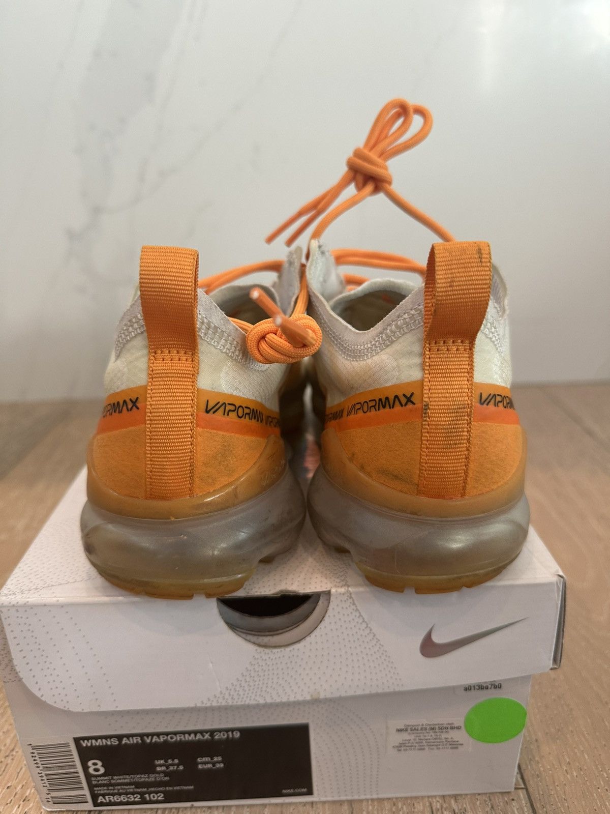 Nike Nike Air VaporMax 2019 White Orange Peel Size US 8 / IT 38 - 3 Thumbnail