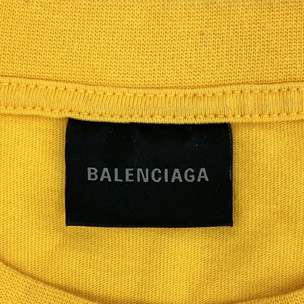 Balenciaga Balenciaga Yellow Logo Printed Short Sleeve T-Shirt K26WX Size US M / EU 48-50 / 2 - 6 Thumbnail