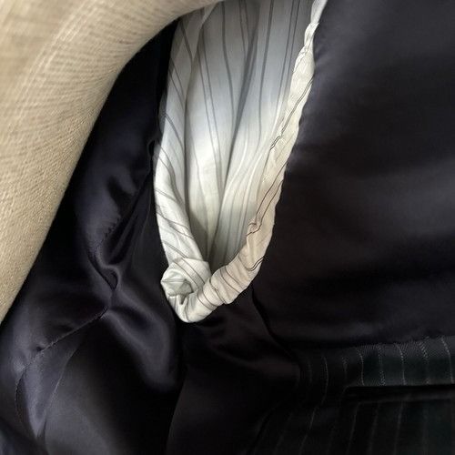 Jos. A. Bank Jos. A. Bank Mens 44L Navy Striped 100% Wool 2 Piece Suit Wi Size 44L - 9 Thumbnail