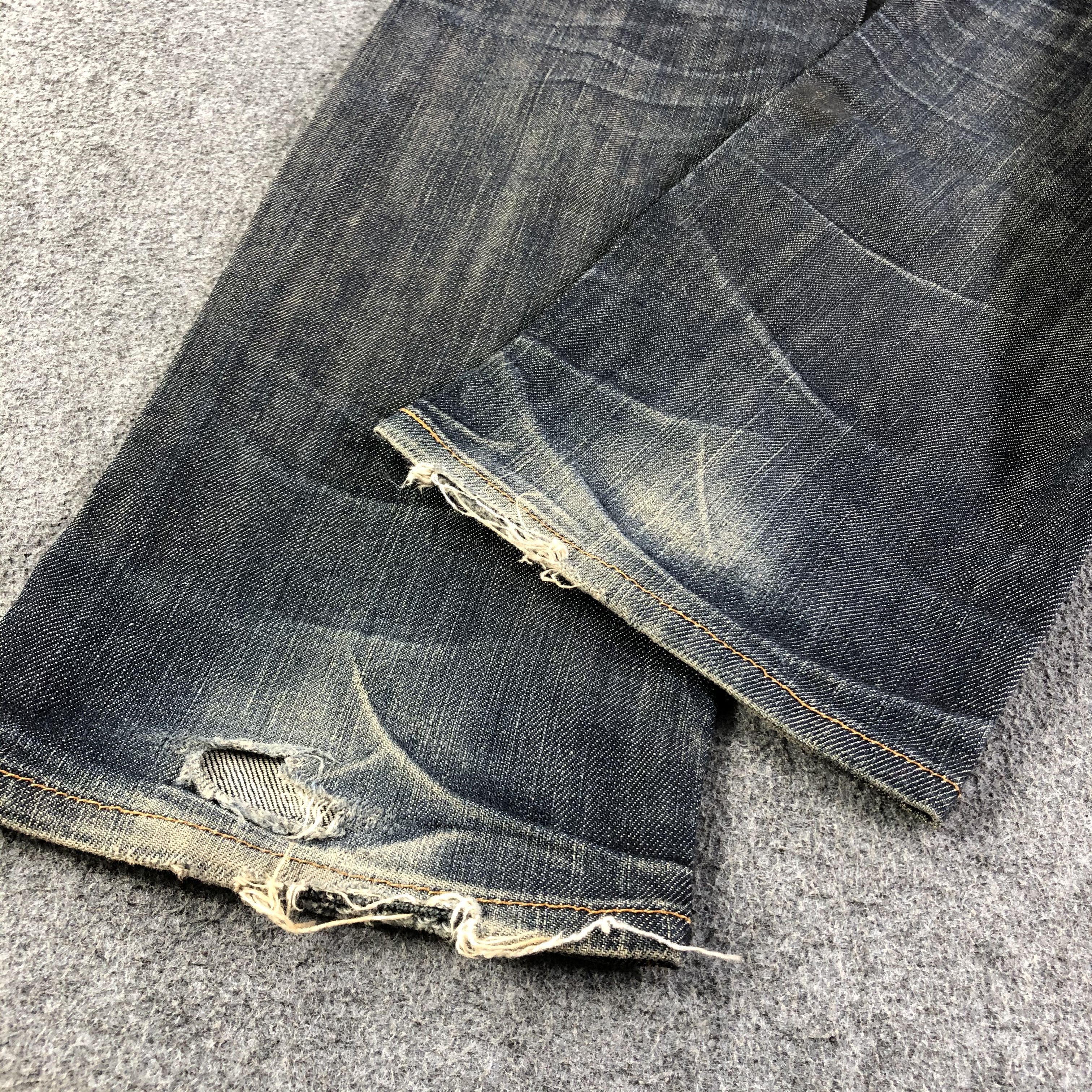 Japanese Brand Back Number Selvedge Jeans Faded Blue Denim -J2809 Size US 30 / EU 46 - 6 Thumbnail