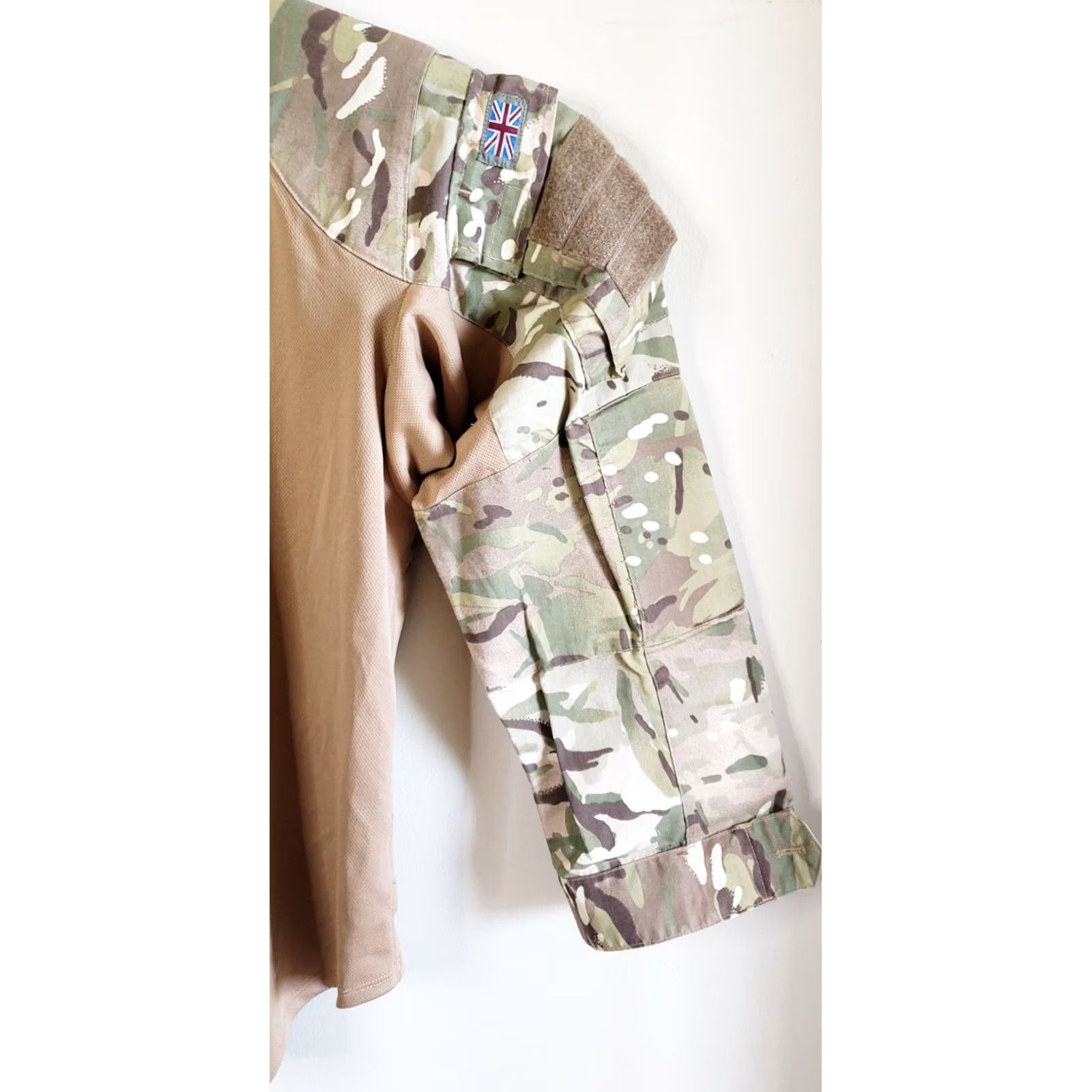 Vintage British Military Issue Men's M Tactical Camo Shirt Padded Elbows Shoulders Flag Size US M / EU 48-50 / 2 - 6 Thumbnail