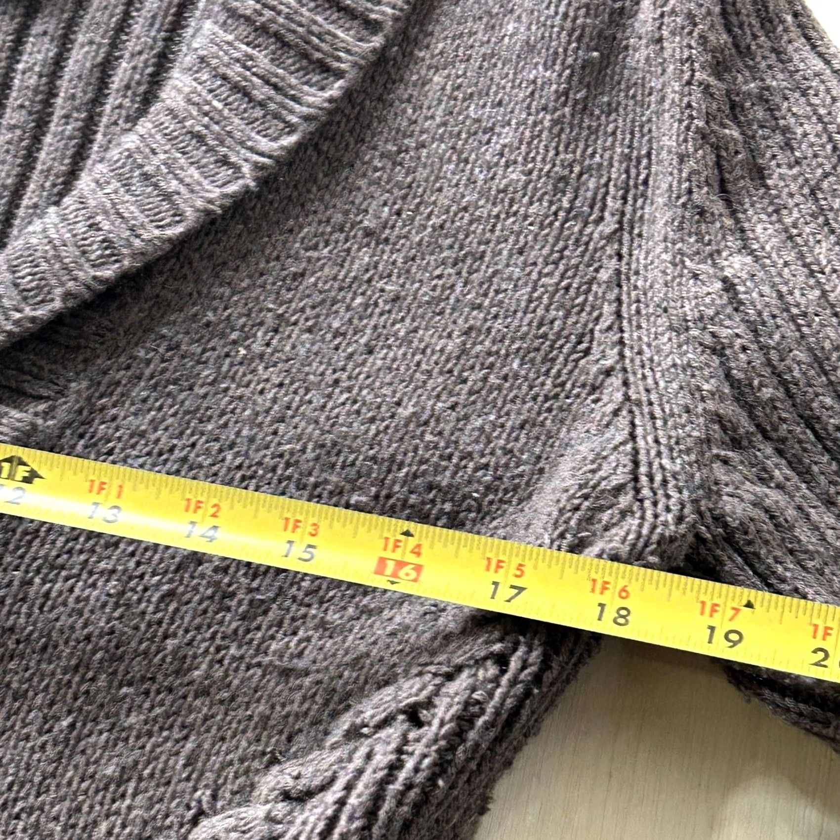 Old Navy VINTAGE Old Navy Sweater Womens XL Brown Cable Knit Tunic Shawl Collar Hong Kong Size XL / US 12-14 / IT 48-50 - 4 Thumbnail