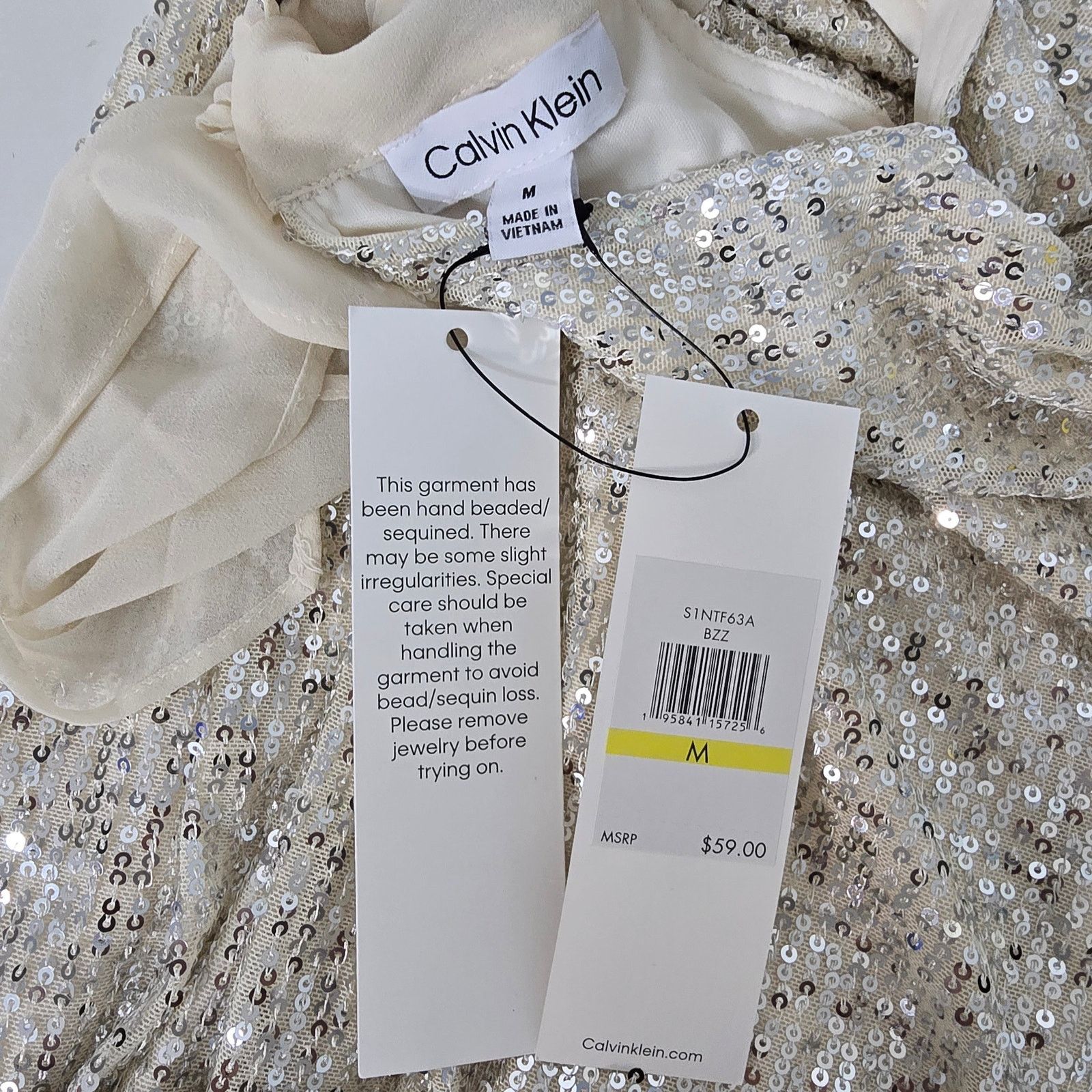 Calvin Klein NWT Calvin Klein Sequin Top Blouse Sleeveless Tie Front M Size M / US 6-8 / IT 42-44 - 11 Thumbnail