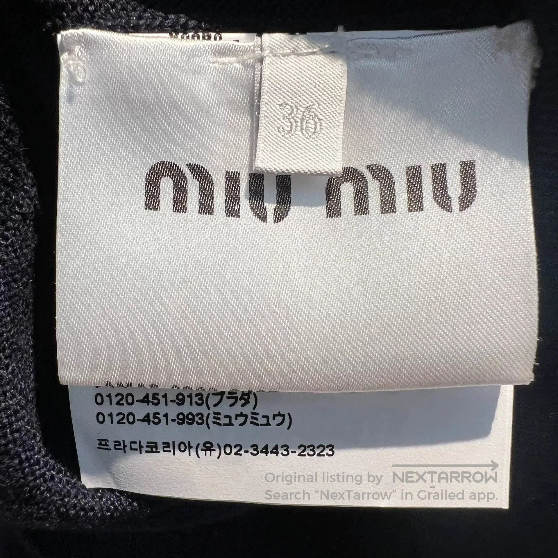 Miu Miu Miumiu Cashmere Polo Sweater in Dark Blue. Size XS / US 0-2 / IT 36-38 - 4 Thumbnail