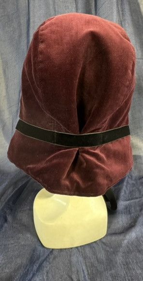Comme des Garcons Rare Vintage COMME des GARÇONS Burgundy Velvet Bonnet Hood Size ONE SIZE - 7 Thumbnail