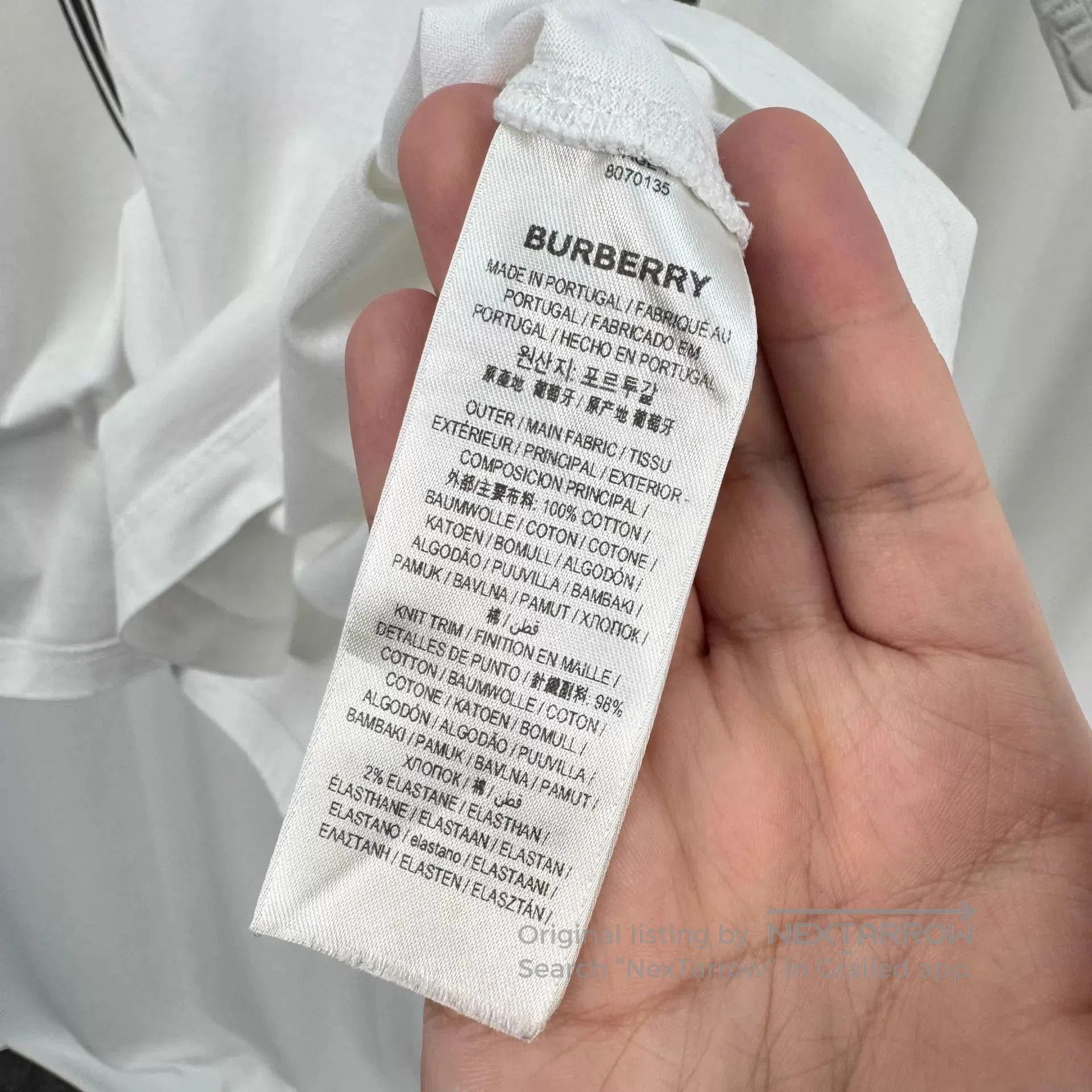 Burberry White Graphic Short Sleeve T-Shirt. Size US M / EU 48-50 / 2 - 6 Thumbnail