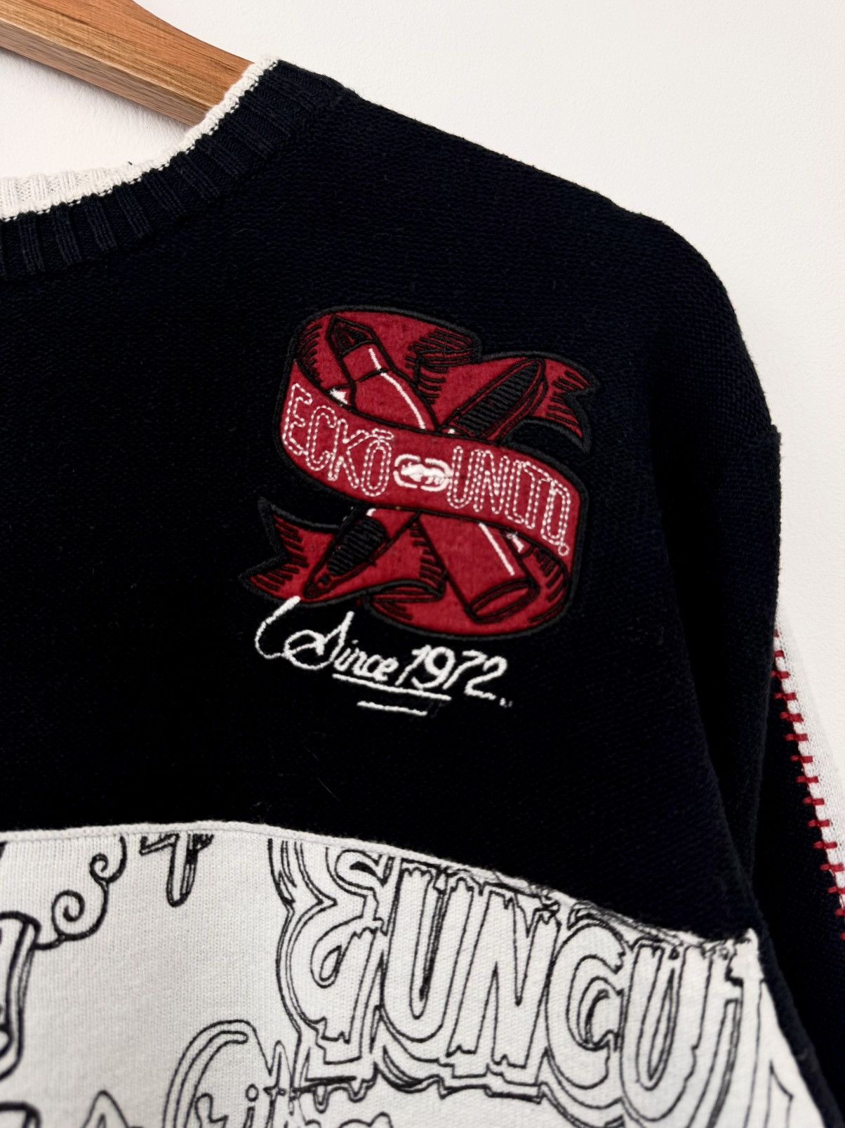 Ecko Unltd. Ecko Unltd Men Black Knit Sweater With Crew Neck Size M Size US M / EU 48-50 / 2 - 6 Thumbnail