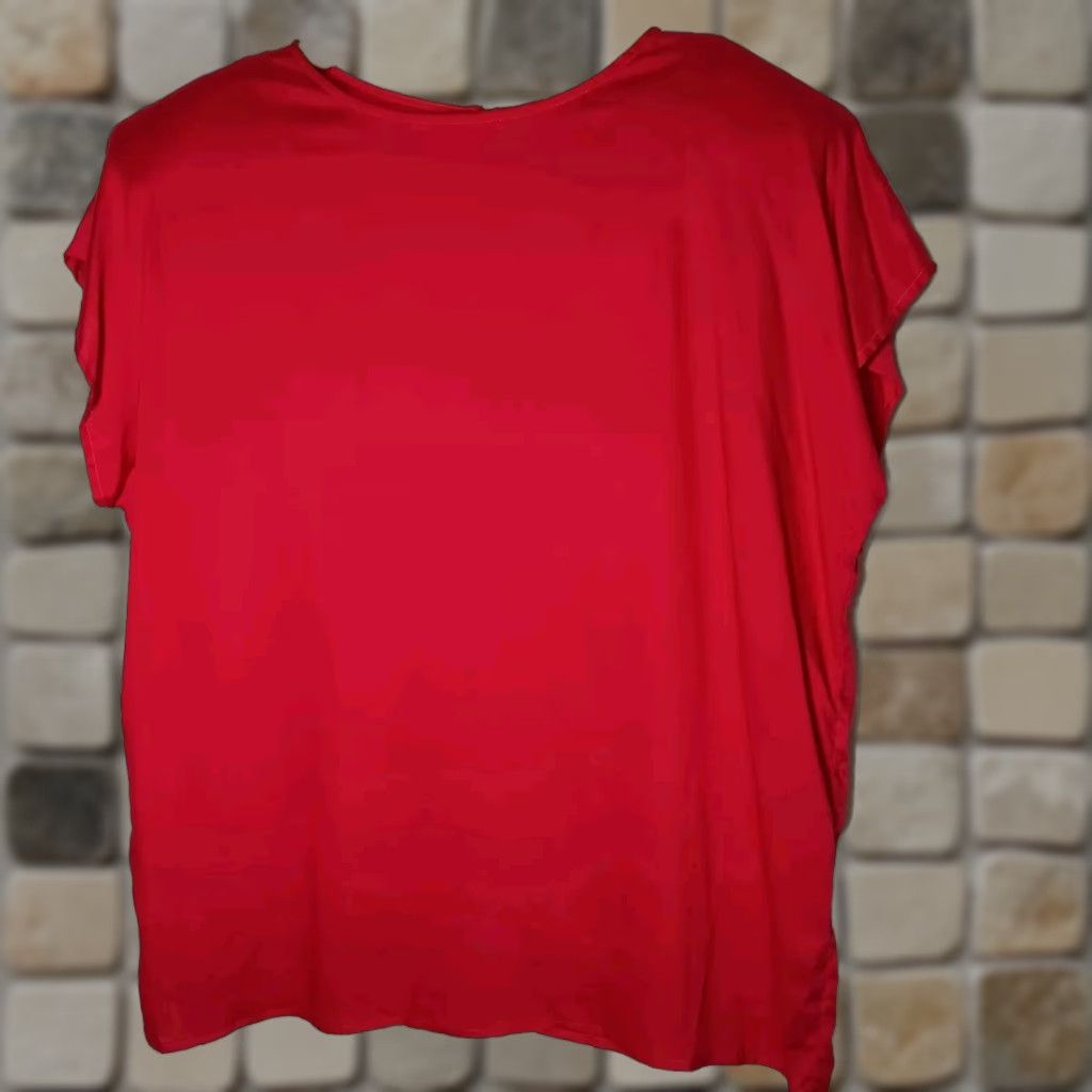 Pinko VINTAGE Melrose Options Blouse Women L Short Sleeve Pullover Rayon Magenta 1980s Casual Size L / US 10 / IT 46 - 1 Thumbnail