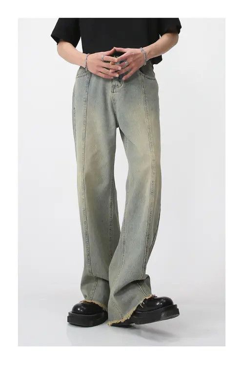 Japanese Brand × Jean High street worn white straight jeans Size US 32 / EU 48 - 1 Thumbnail