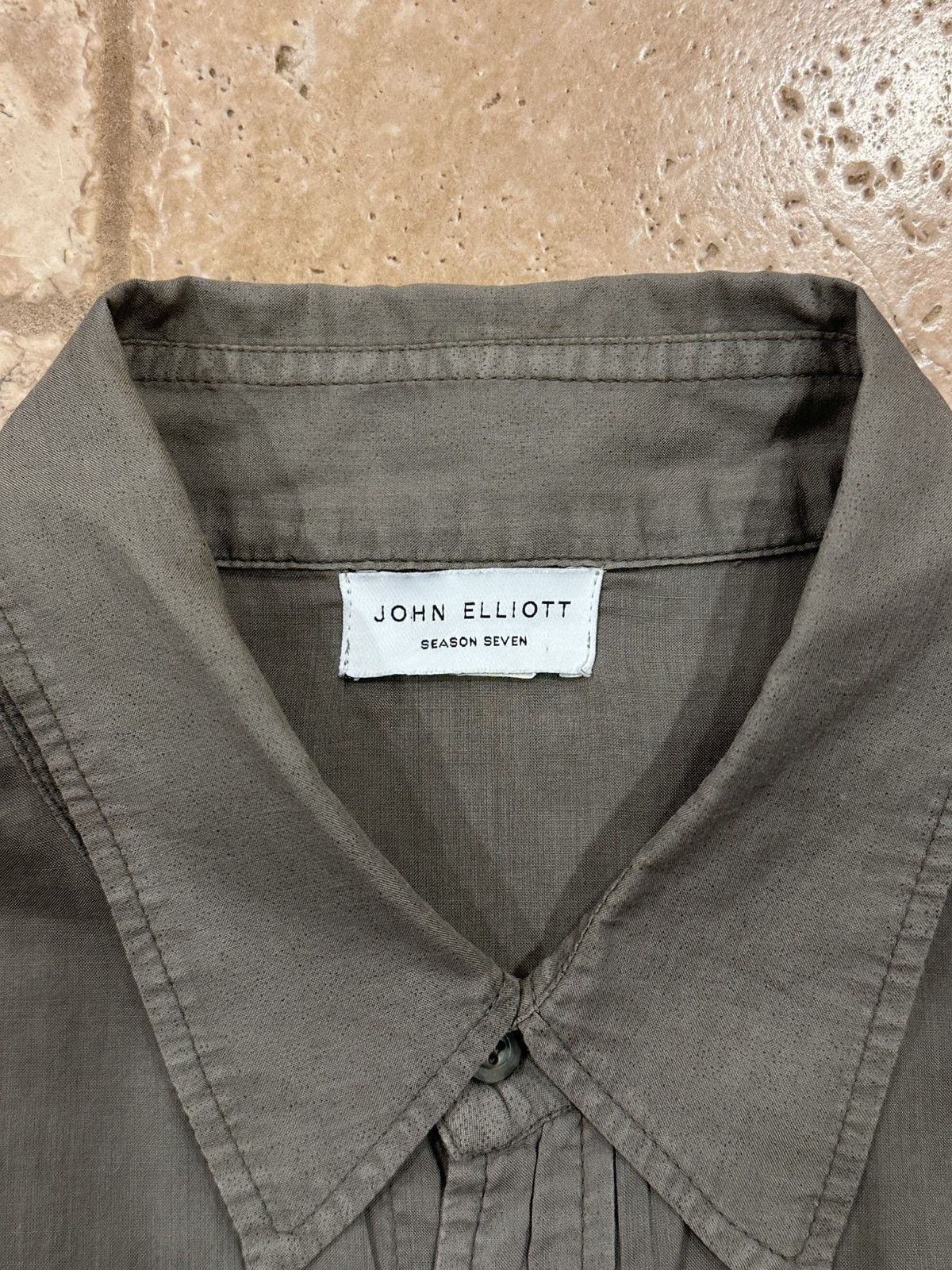 John Elliott John Elliott Military Olive Green Cargo Tech Button Up Shirt Size US L / EU 52-54 / 3 - 4 Thumbnail