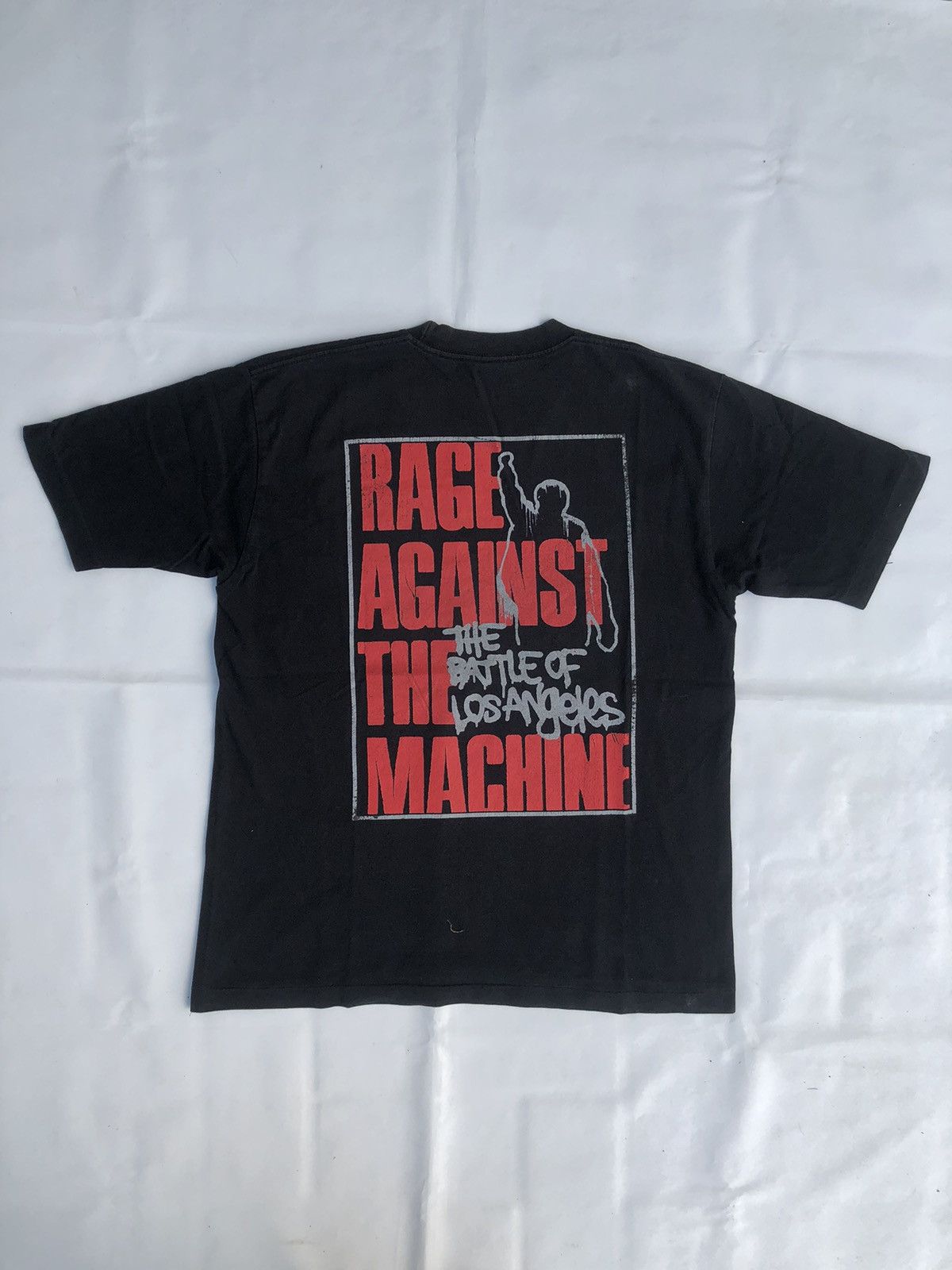 image of Rage Against The Machine x Vintage 90's Ratm The Battles Of Los Angeles in Black, Men's (Size Mediu