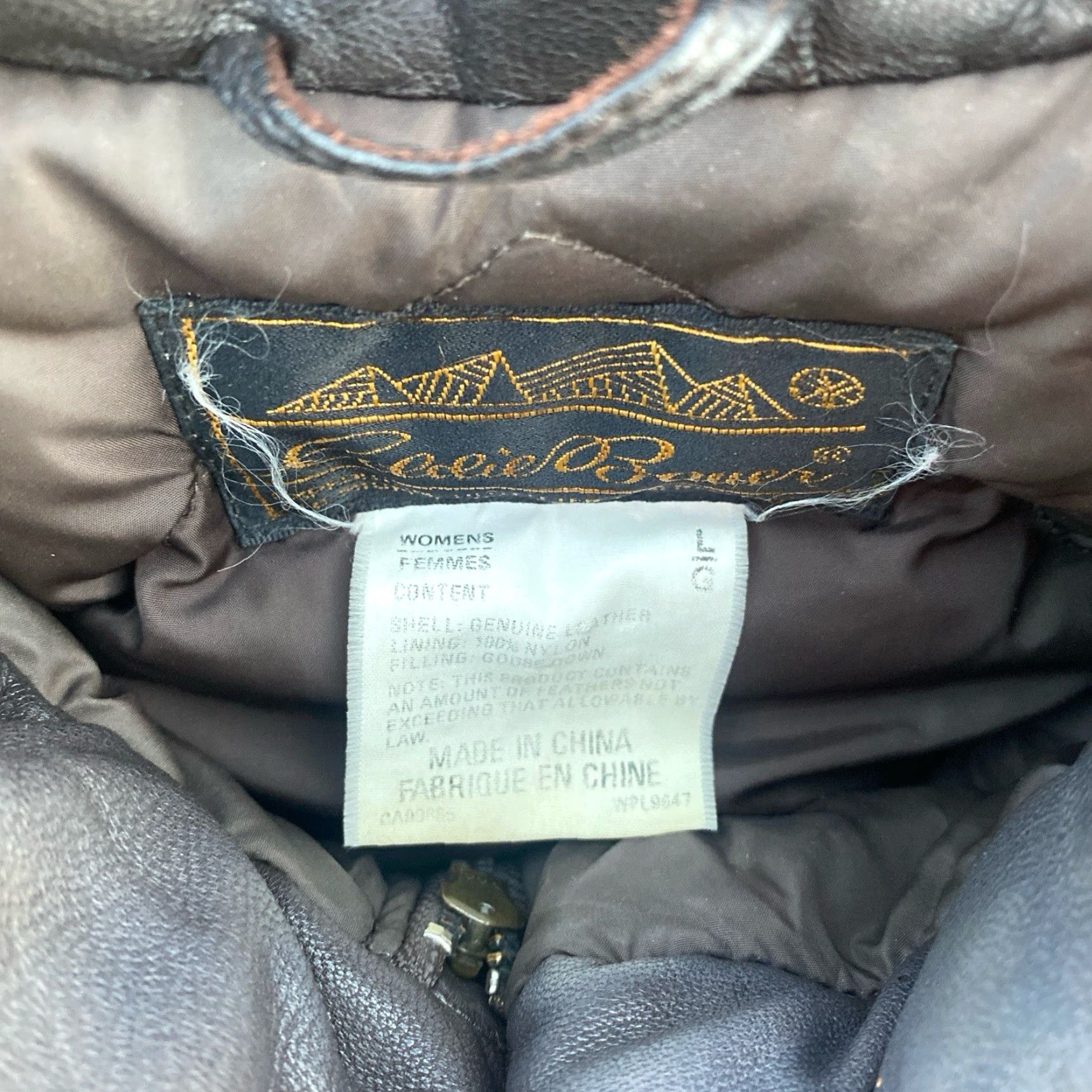 Eddie Bauer VINTAGE Eddie Bauer Leather Jacket Women's L Brown Goose Down Puffer Mid Length Size L / US 10 / IT 46 - 4 Thumbnail
