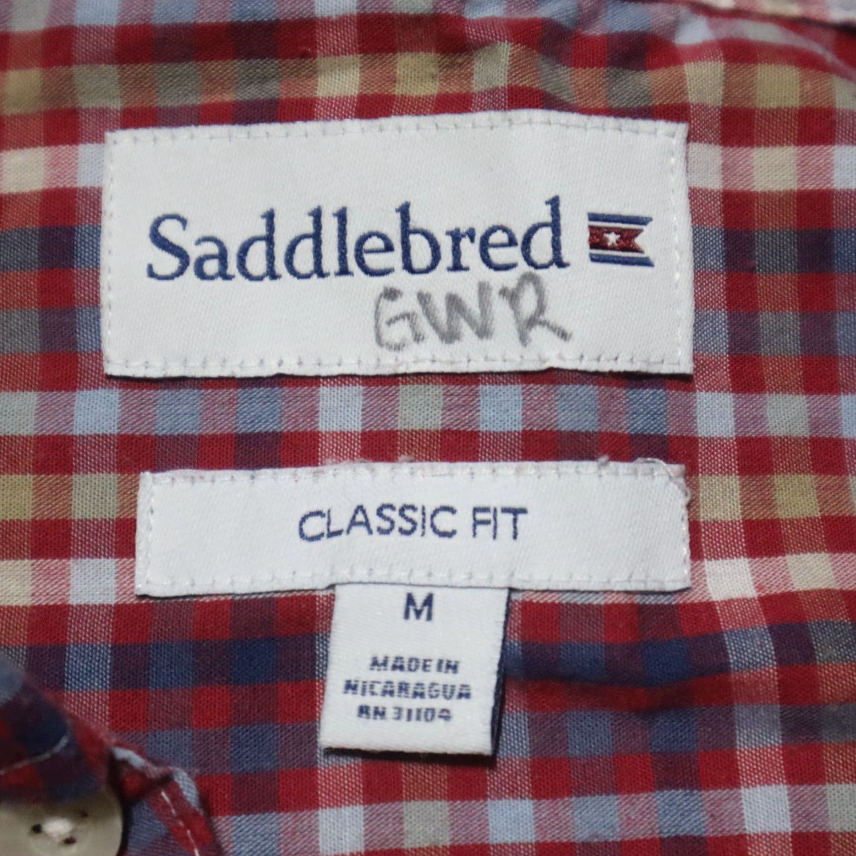 Vintage Saddlebred Shirt Button-Up Long Sleeve Red Plaid Adult M Medium Mens Size US M / EU 48-50 / 2 - 3 Thumbnail