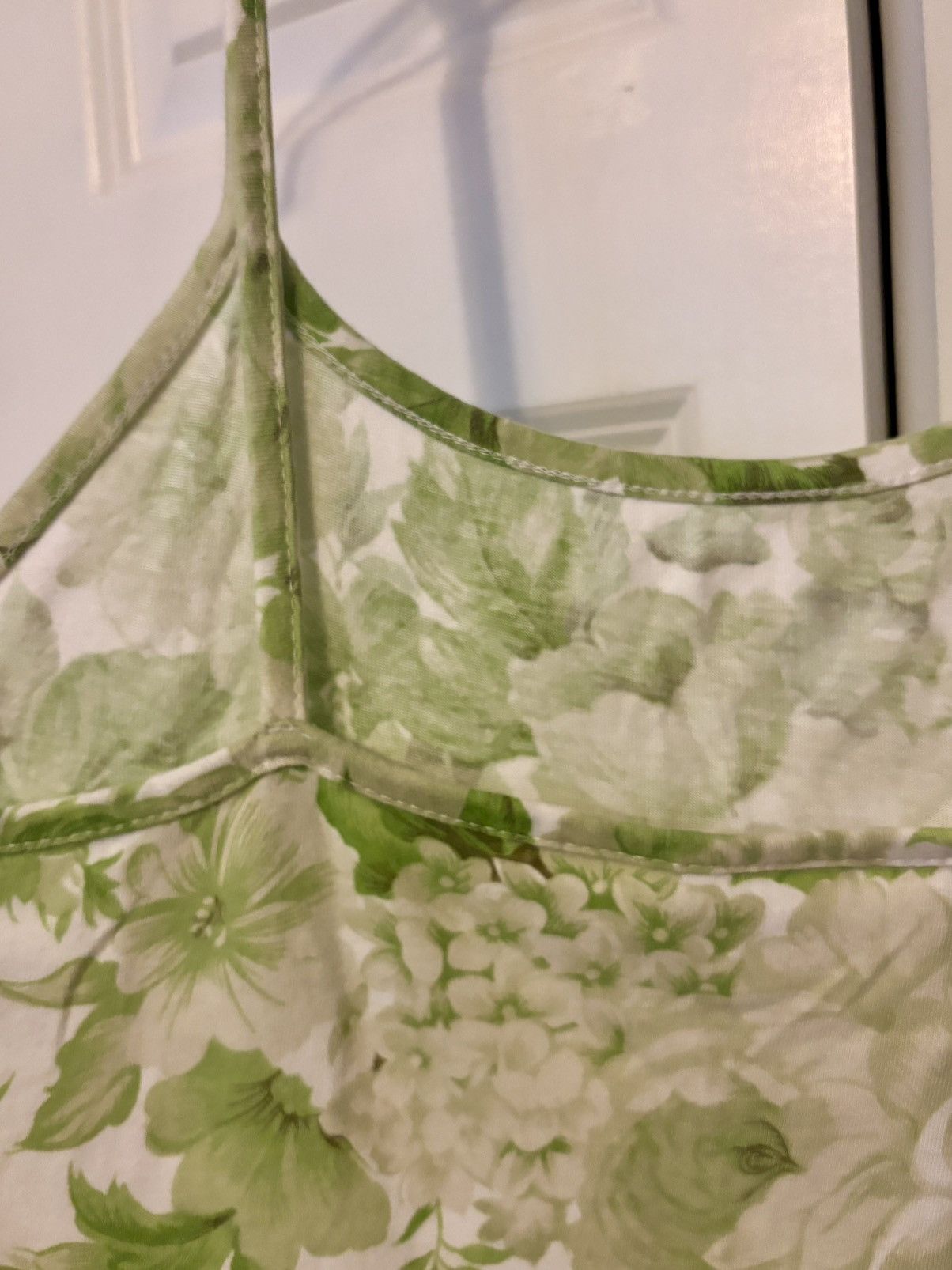 Vintage Vintage Spaghetti Strap Green Floral 90s Mini Dress Size M / US 6-8 / IT 42-44 - 3 Thumbnail