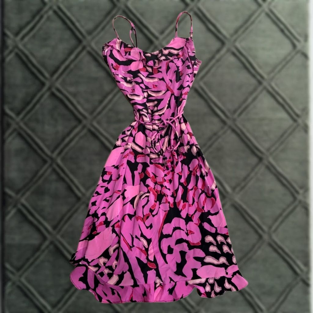 Betsey Johnson VINTAGE Betsey Johnson Black Label Silk Pink Midi Slip Dress Ruffle Size M Womens A-Line Midi Dress Pink Size M / US 6-8 / IT 42-44 - 1 Thumbnail