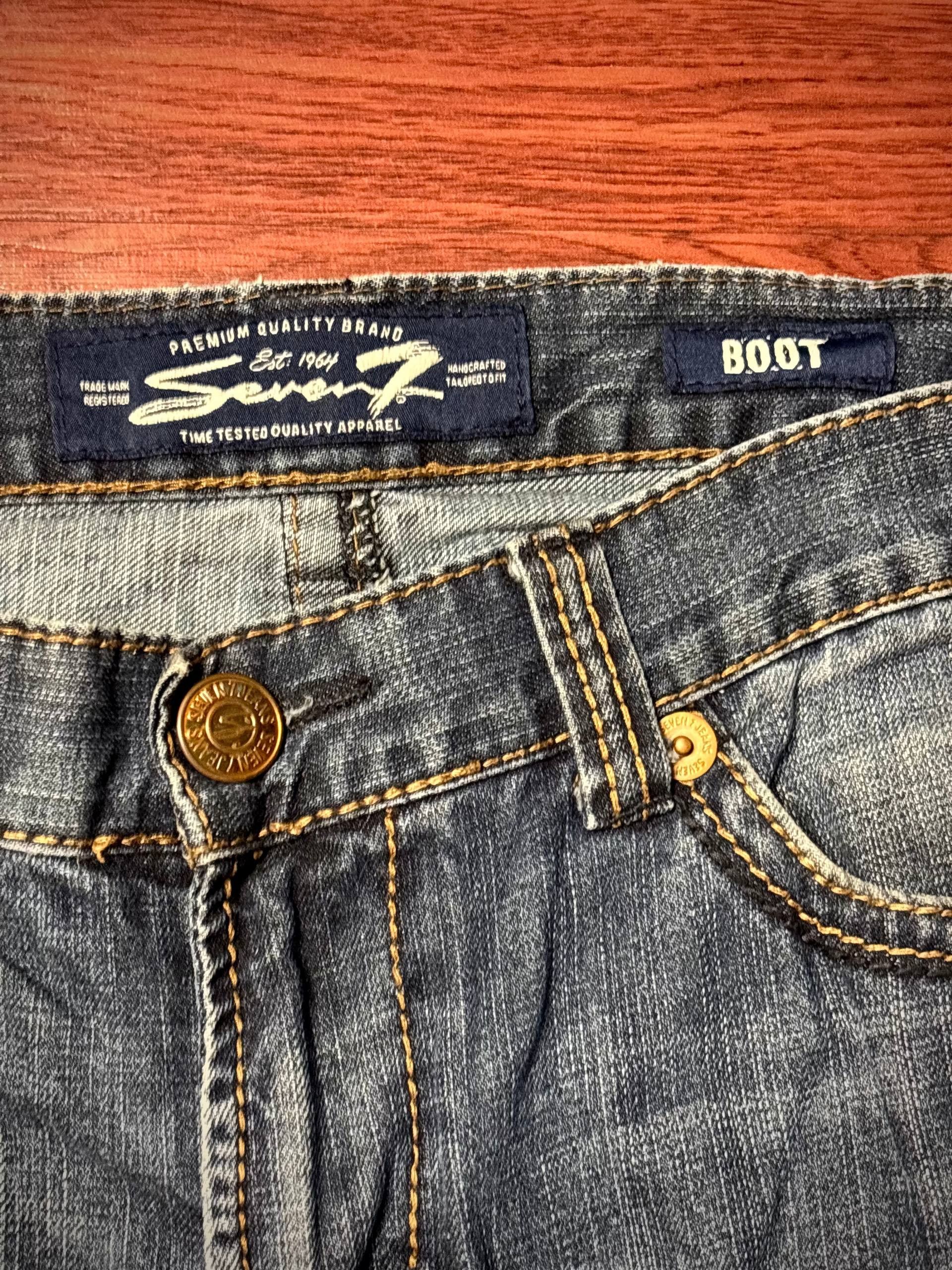 If Six Was Nine Vintage Y2K Seven Jeans Flap Pocket Bootcut Pants Fade Wash Size US 34 / EU 50 - 5 Thumbnail