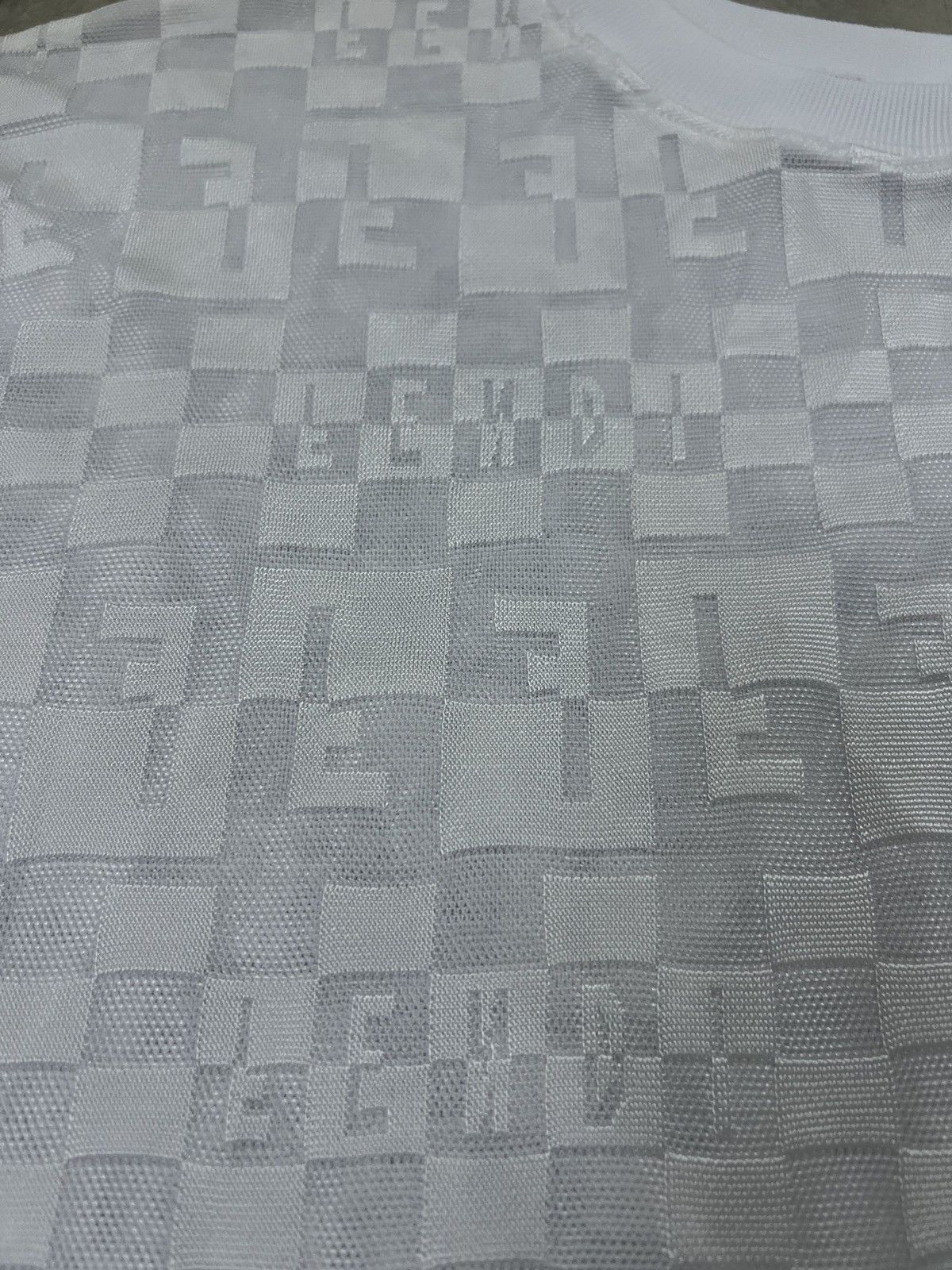 Fendi VINTAGE FENDI JEANS Monogram Checkerboard Spellout T-Shirt Size M / US 6-8 / IT 42-44 - 24 Thumbnail