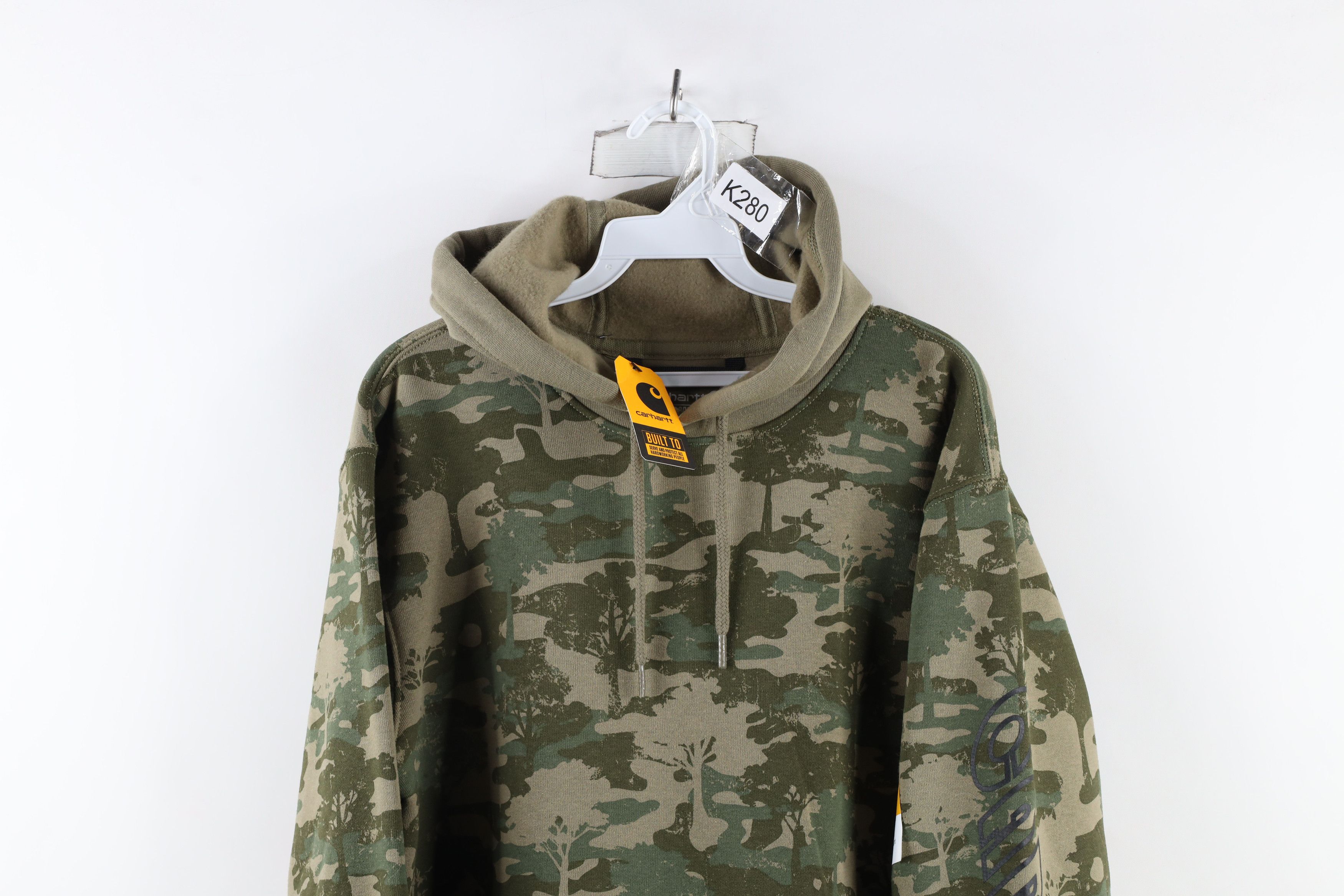 Carhartt New Carhartt Spell Out Camouflage Hoodie Sweatshirt Green Size US S / EU 44-46 / 1 - 2 Thumbnail