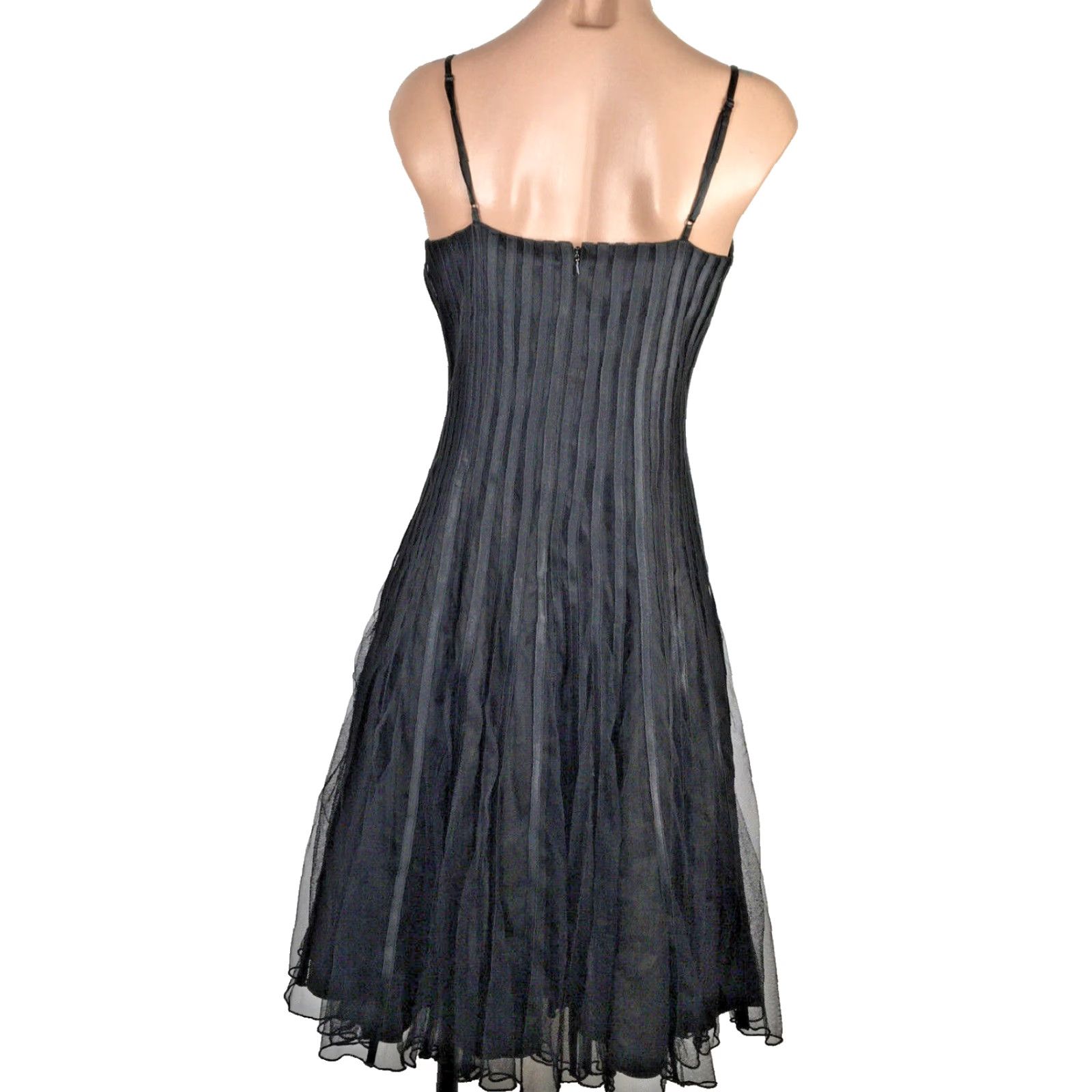 VINTAGE ASPEED DESIGN Black Spaghetti Strap Knee Length Dress M Womens Dress  Slim Fit & Flare - www.bongoclub.cl