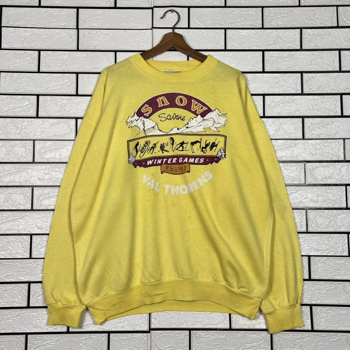 Vintage Vintage 80's Val Thorens France Ski Sweatshirt #4273-C194 Size US XL / EU 56 / 4 - 1 Thumbnail