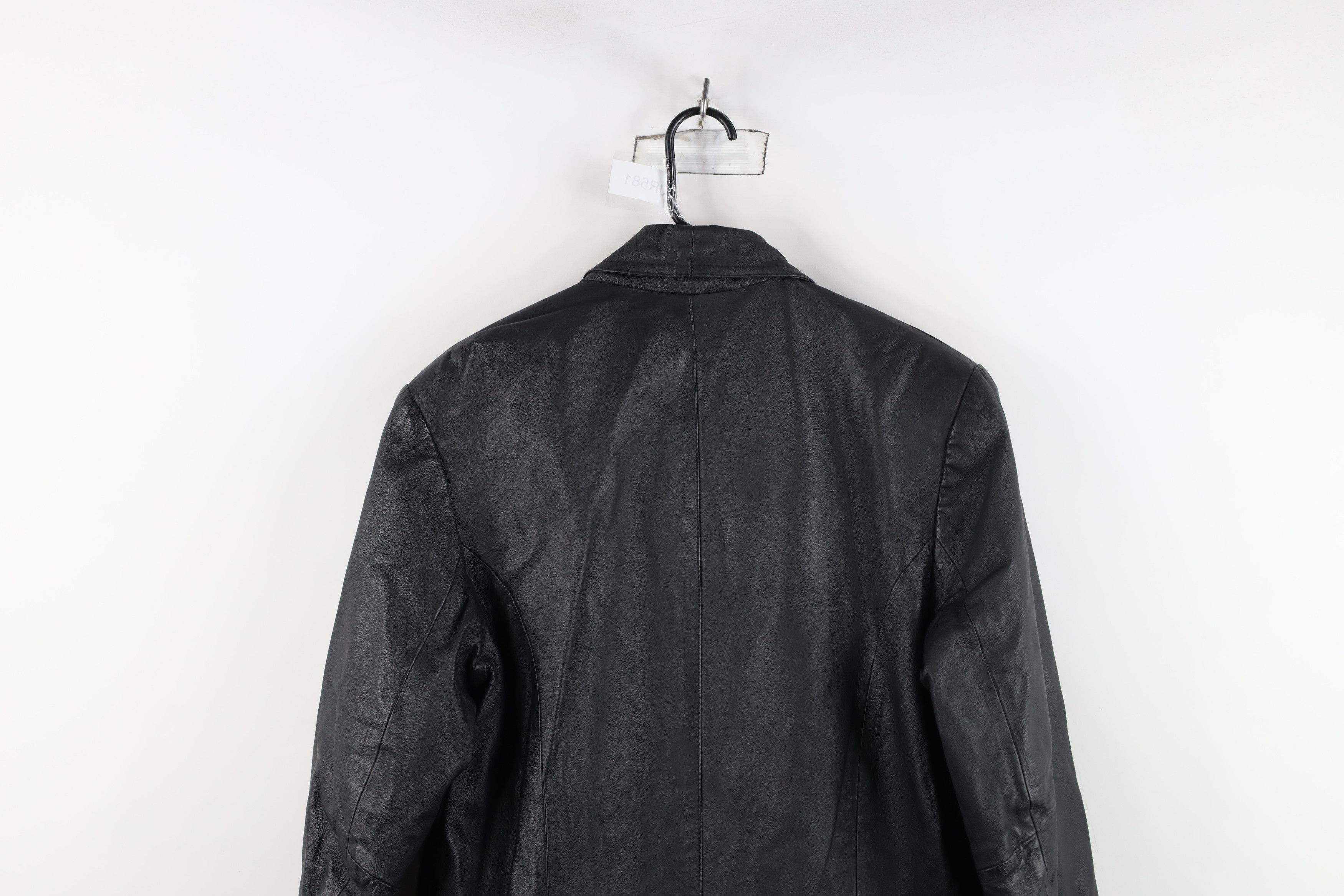 Vintage Vintage 90s Streetwear Leather Trench Coat Jacket Black Size M / US 6-8 / IT 42-44 - 14 Thumbnail