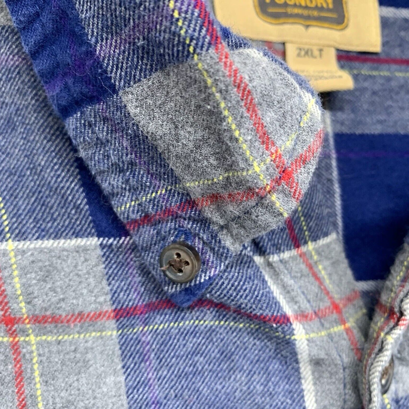 Vintage VINTAGE Foundry Men's Flannel Shirt Casual Big & Tall 2XLT Blue Gray Red Plaid Long Sleeve Button Up Size US XXL / EU 58 / 5 - 5 Thumbnail