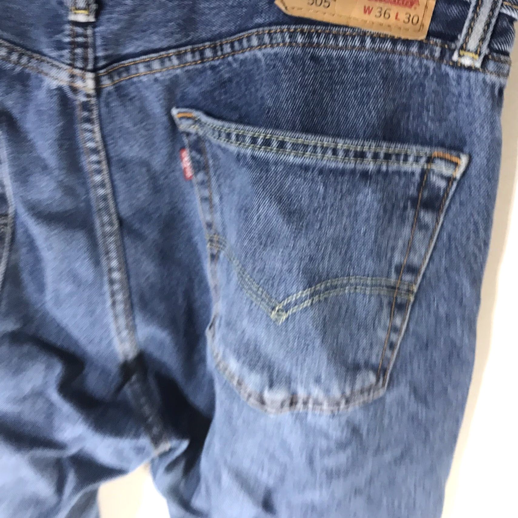 Levi's Levi's 505 Jeans Mens Regular Fit Size 36X30 Blue Medium Wash Straight 5-Pocket USA Size US 36 / EU 52 - 5 Thumbnail