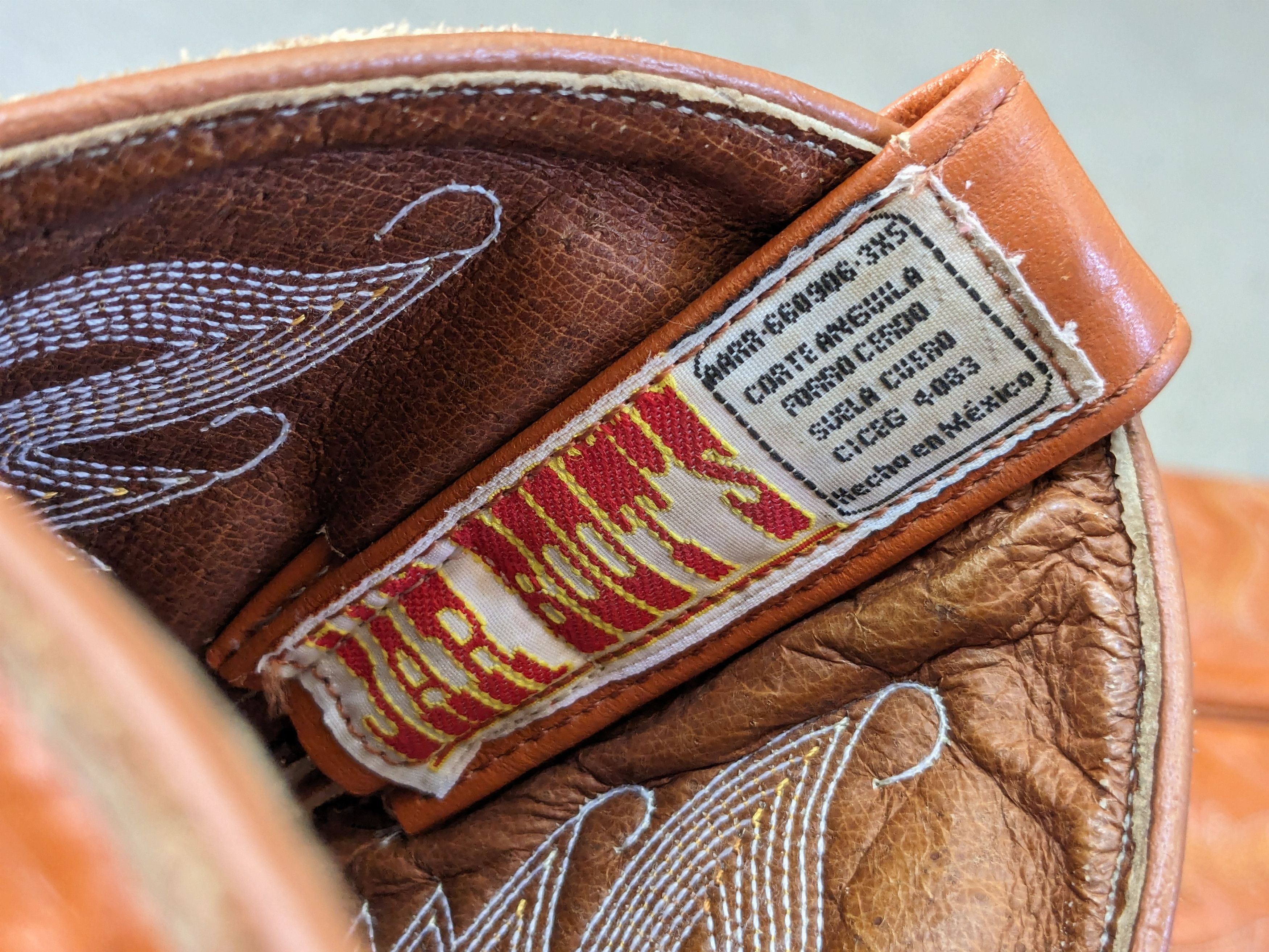 Vintage Eel Cowboy Boots Brown 8.5 Leather Mexico Botas Ranchwear Size US 8.5 / EU 41-42 - 12 Thumbnail