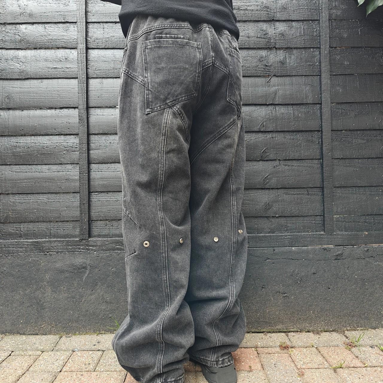 Other Black Wide Leg Panelled Fade Denim Size US 32 / EU 48 - 4 Thumbnail