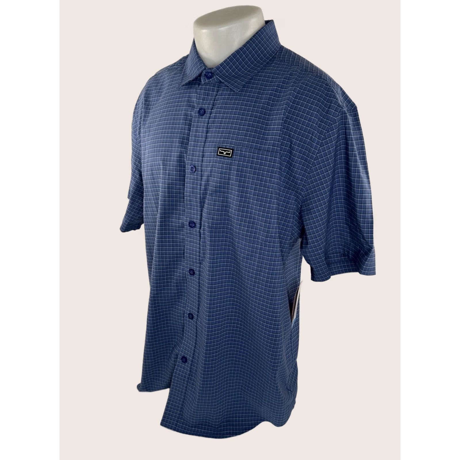 Vintage KIMES RANCH Plaid Check XL Shirt Men Short Sleeve Button-Up XX Blue / White / Black Size US XL / EU 56 / 4 - 1 Thumbnail