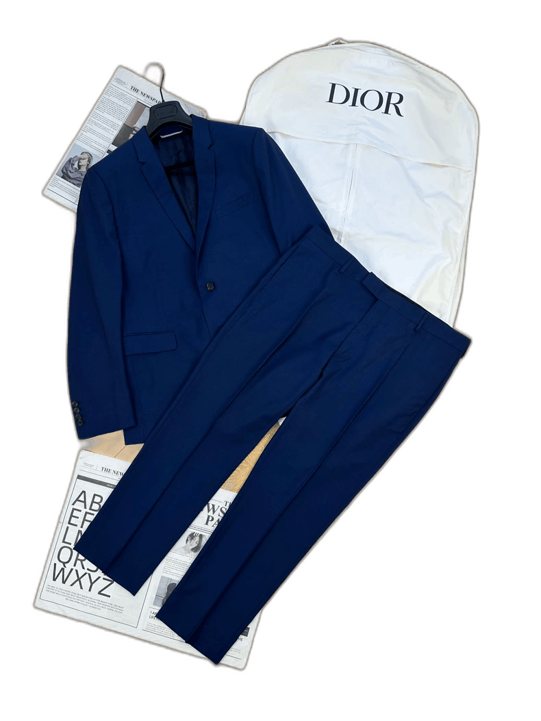 Dior Dior Blue Wool Suit Set for Men Size US XXL / EU 58 / 5 - 1 Thumbnail