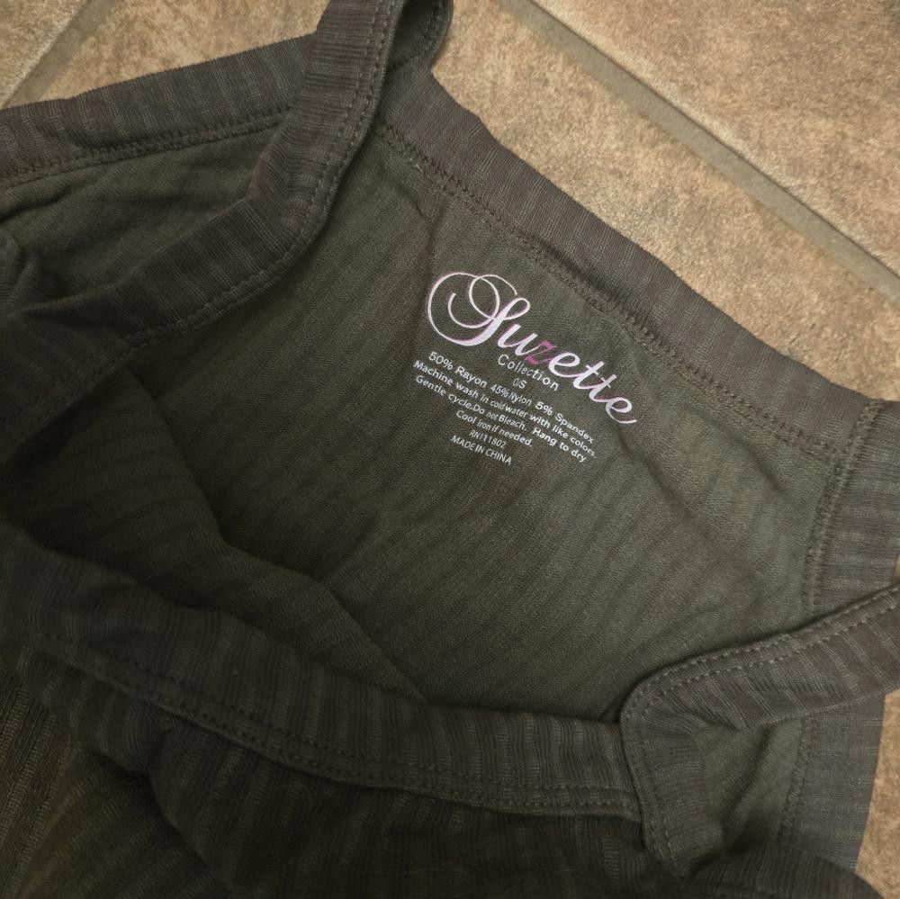 Designer Dark Olive Side Detailed SC Tank Size ONE SIZE - 3 Thumbnail