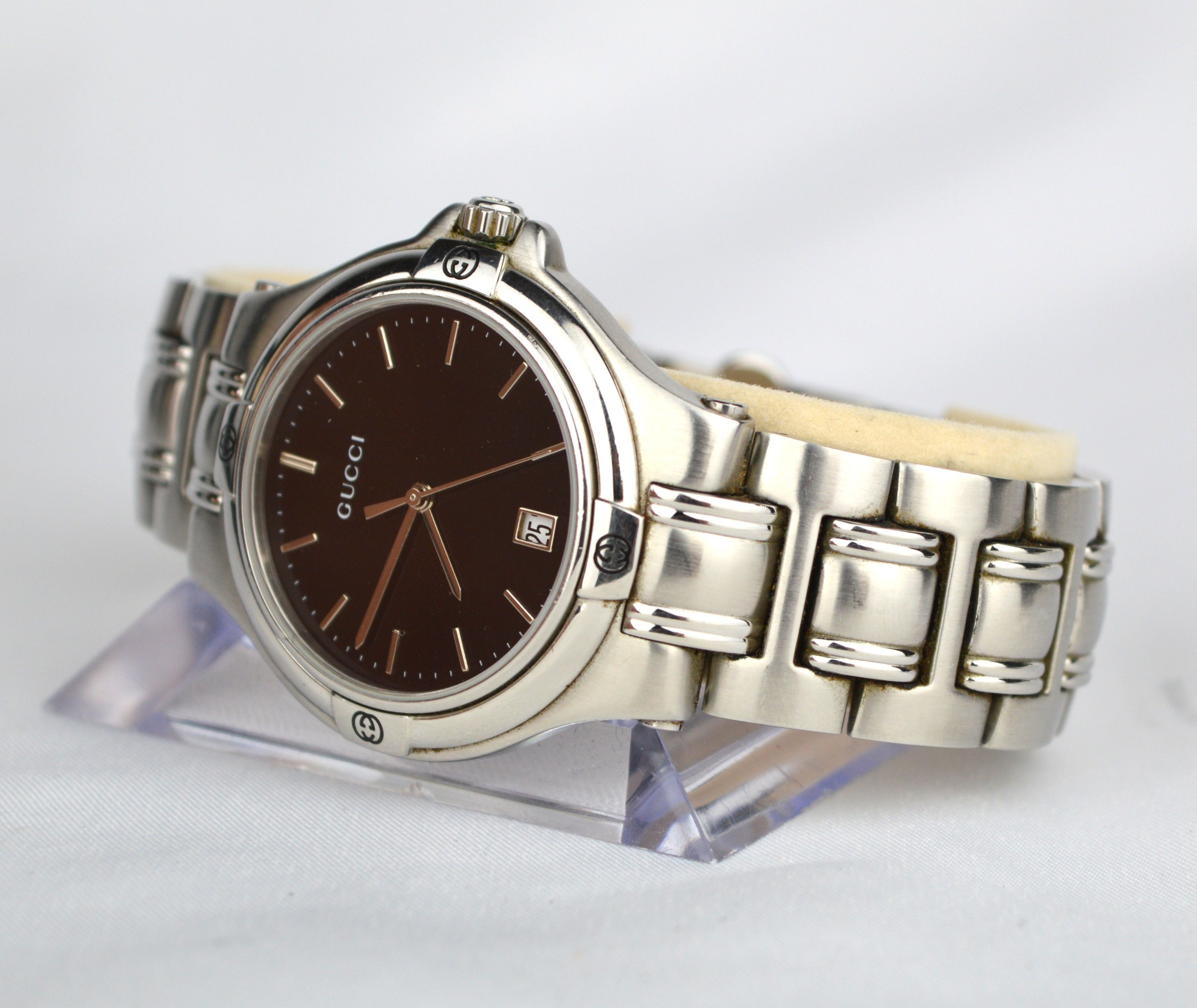 Gucci Gucci 9040M black dial watch with box Size 34 - 4 Thumbnail