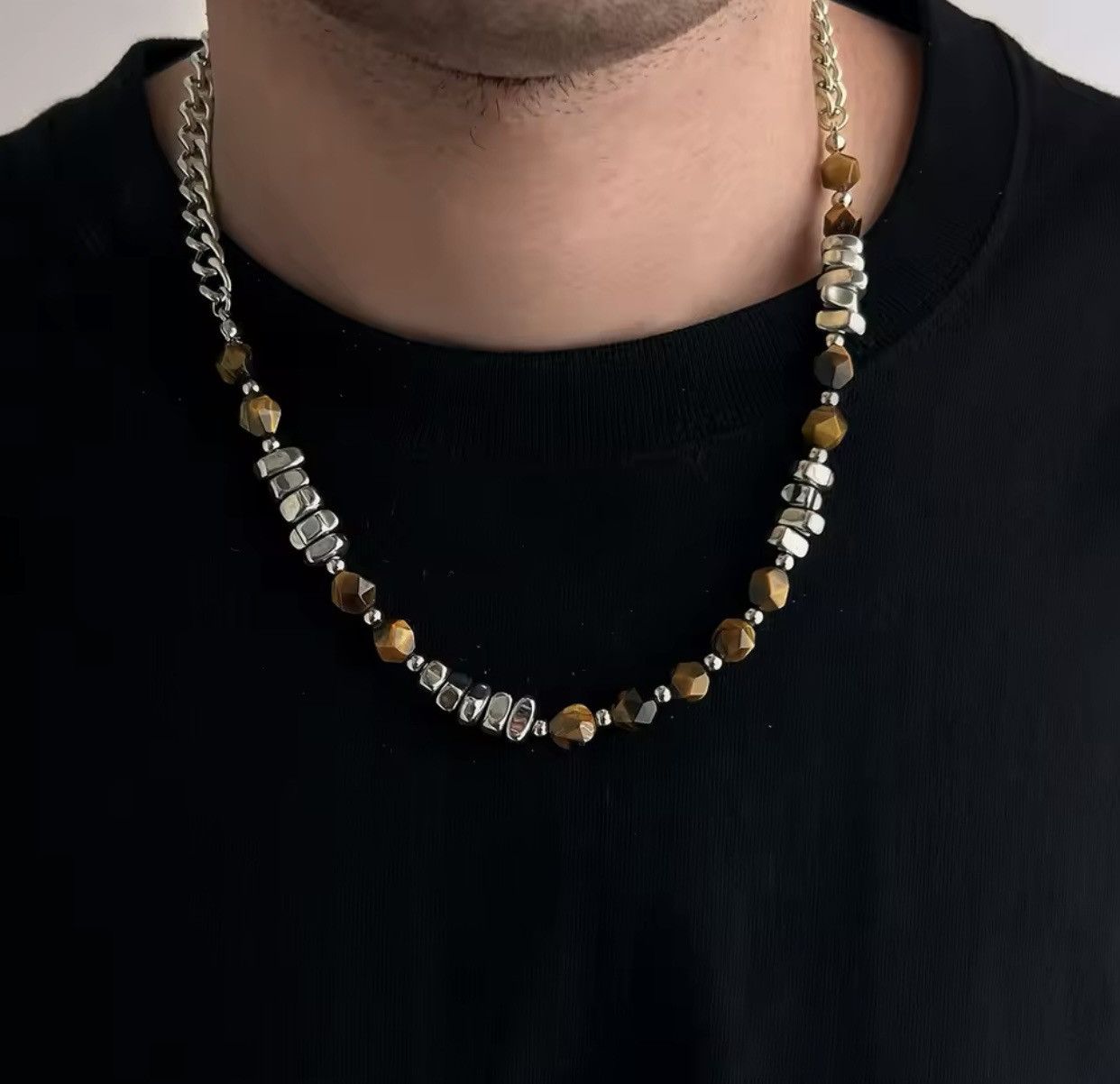Jewelry Ingemark Hip Hop Silver Color Stainless Steel Chain Necklac Size ONE SIZE - 2 Thumbnail