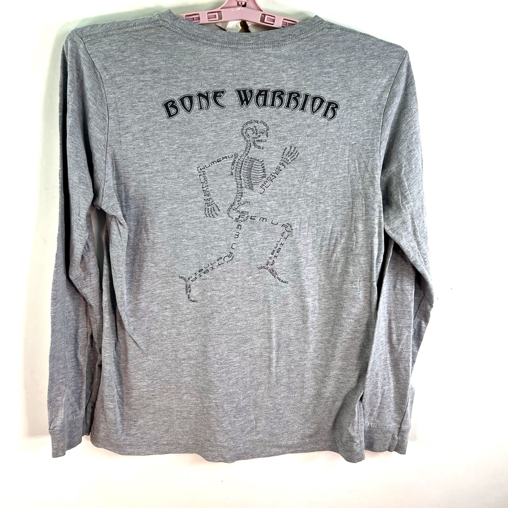 Vintage VINTAGE Bella + Canvas T-Shirt Central Nursing Bone Warrior 7 Gray Adult M Crew Neck Long Sleeve Graphic Print Skull Theme Men Size US M / EU 48-50 / 2 - 7 Thumbnail