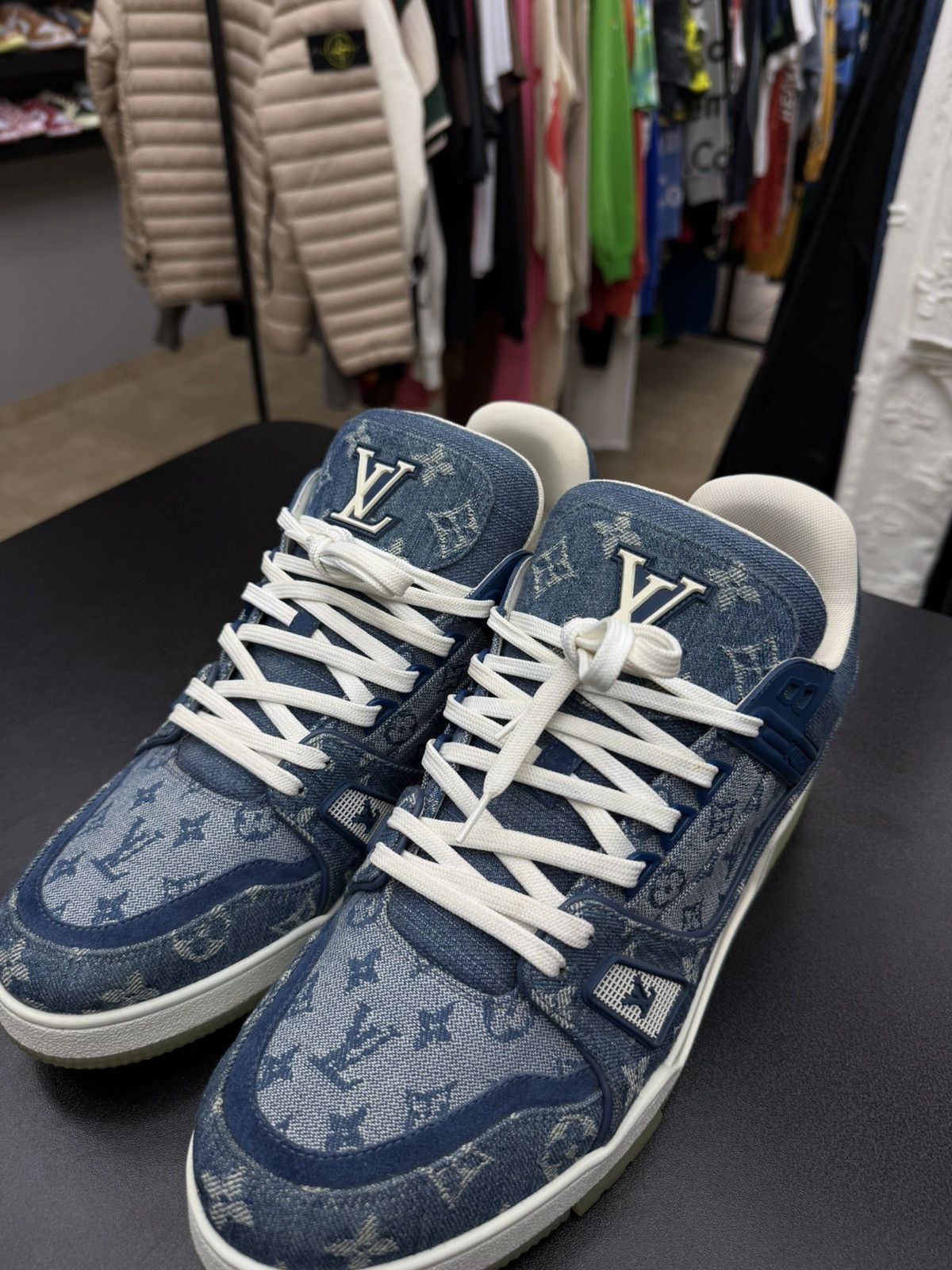 Louis Vuitton Louis Vuitton Trainer Denim Monogram size 10LV / 11 US Size US 11 / EU 44 - 11 Thumbnail