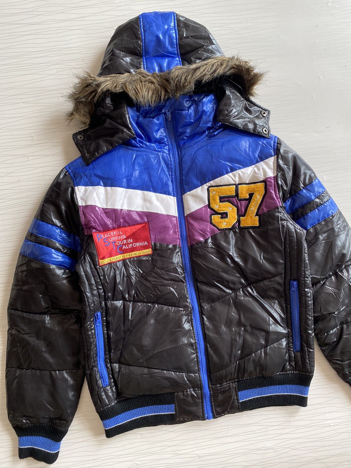 If Six Was Nine × Japanese Brand × Le Grande Bleu (L.G.B.) NYLAUS FAUX FUR HOODIE PUFFER JACKET Size US L / EU 52-54 / 3 - 10 Thumbnail
