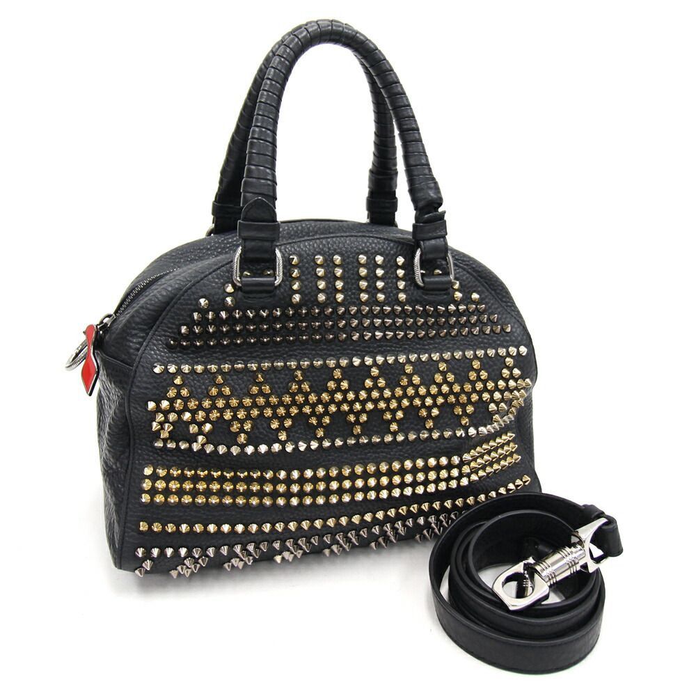image of Christian Louboutin Panettone Mini Boston Bag Crossbody Black, Women's
