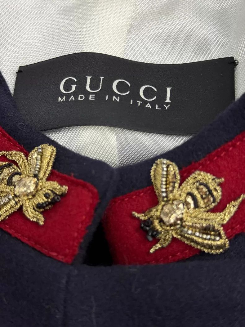 Gucci Gucci Dark blue court style golden bee sleeve badge collar Size M / US 6-8 / IT 42-44 - 4 Thumbnail