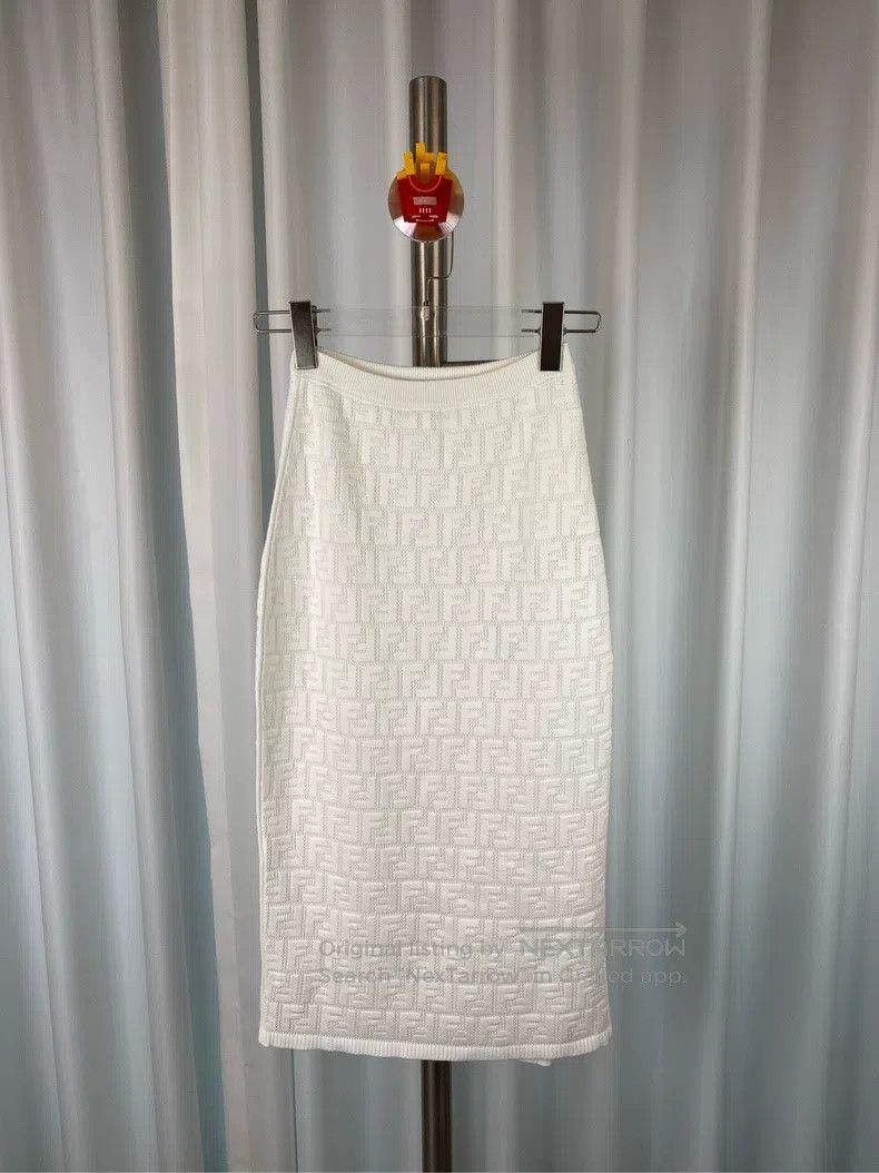 Fendi Fendi Full-length white knit dress with spring/summer 2023 Size 24" / US 00 / IT 34 - 1 Thumbnail