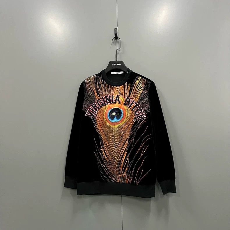 Givenchy Givenchy Feather Embroidery Black Velvet Sweatshirt Size US XS / EU 42 / 0 - 1 Thumbnail