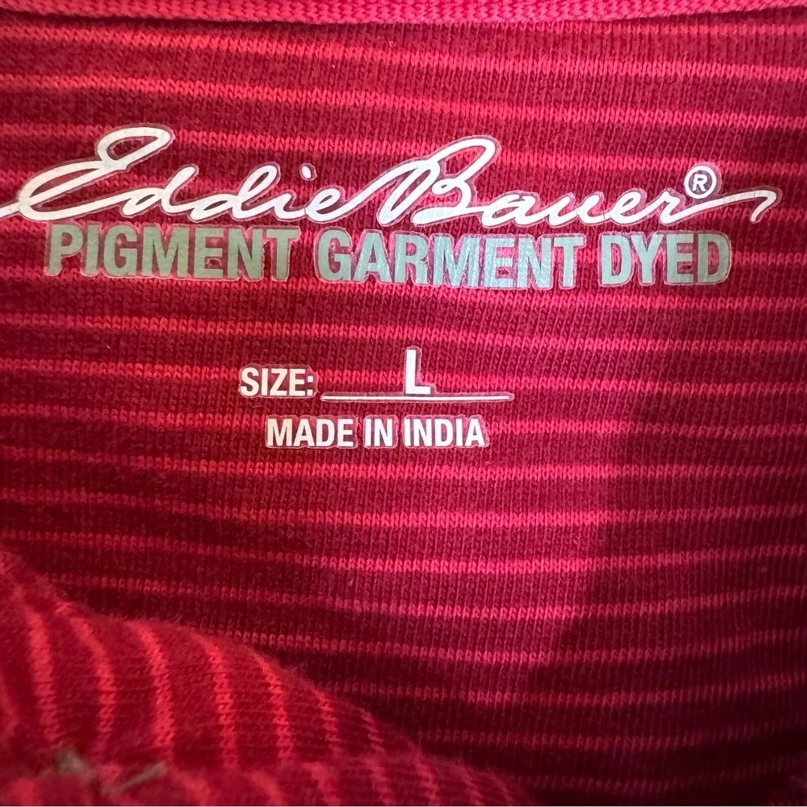Eddie Bauer Eddie Bauer Red Striped Polo Shirt Men’s Size Large EUC Size US L / EU 52-54 / 3 - 3 Thumbnail